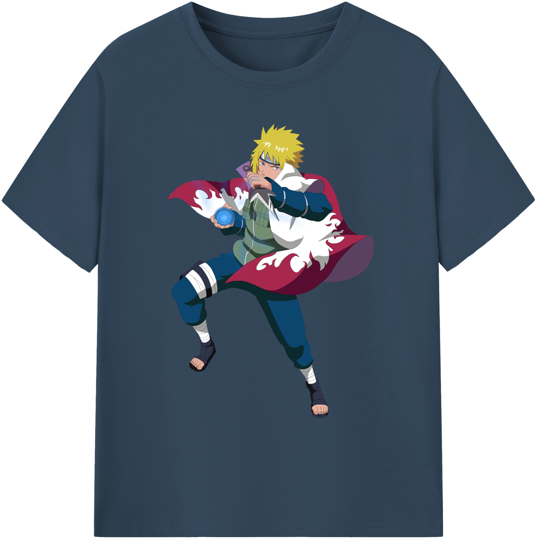 （画像用） NARUTO -ナルト- 波風 ミナト Namikaze Minato 綿100％ メンズ半袖Tシャツ｜肌触りやわらか＆通気性
