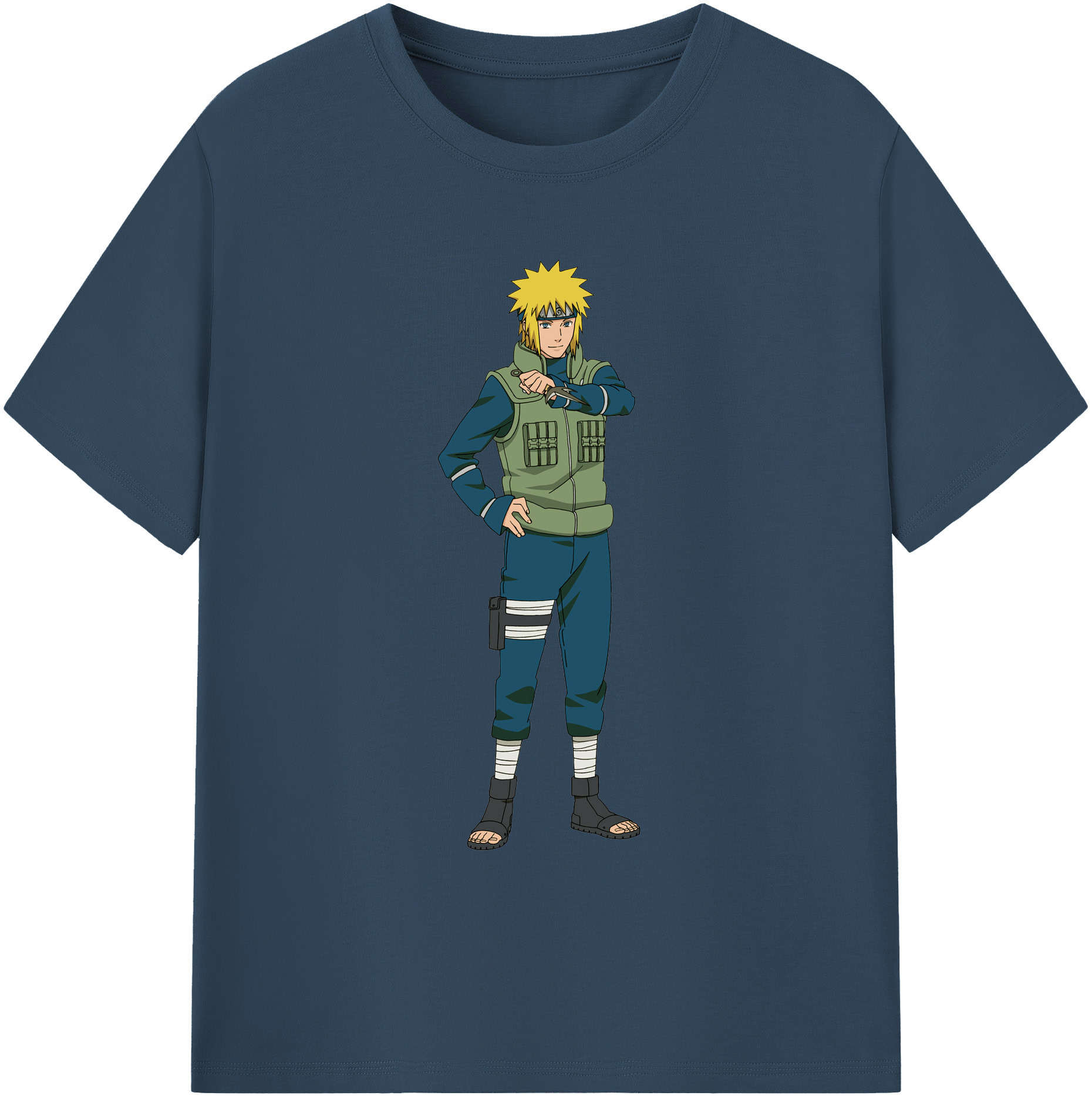 （画像用） NARUTO -ナルト- 波風 ミナト Namikaze Minato 綿100％ メンズ半袖Tシャツ｜肌触りやわらか＆通気性