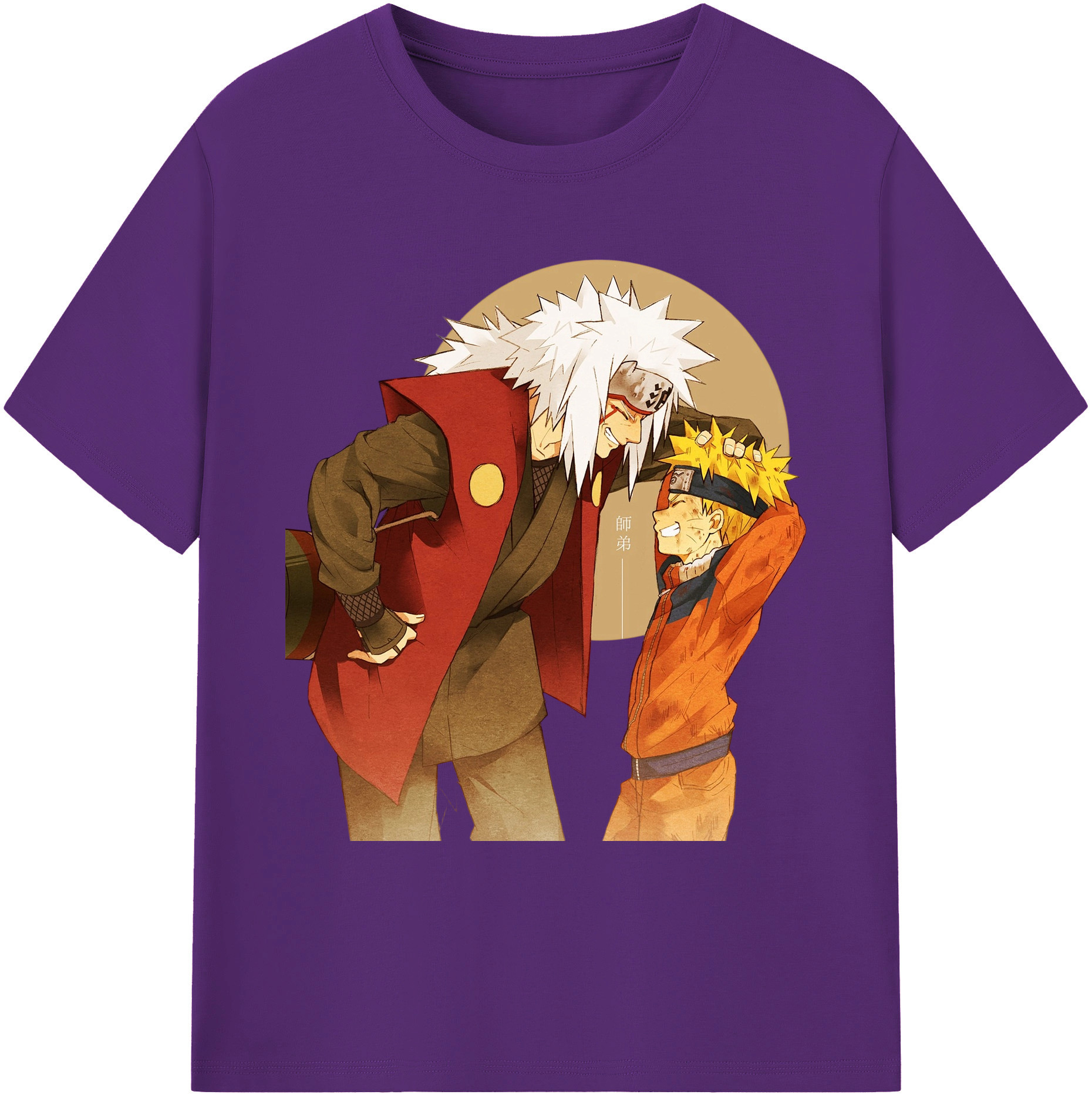（画像用） NARUTO -ナルト- 自来也（じらいや） Jiraiya 綿100％ メンズ半袖Tシャツ｜肌触りやわらか＆通気性