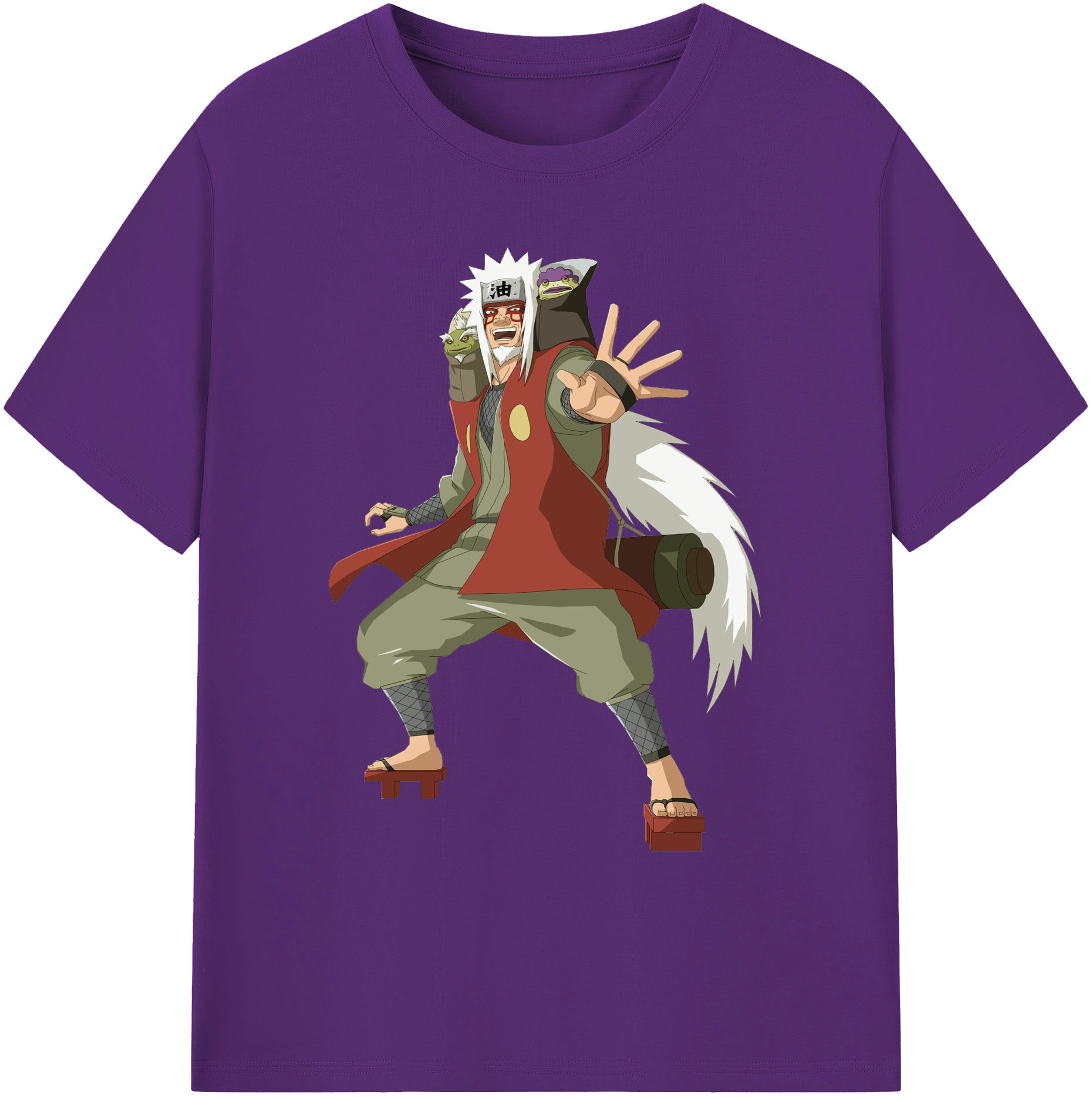 （画像用） NARUTO -ナルト- 自来也（じらいや） Jiraiya 綿100％ メンズ半袖Tシャツ｜肌触りやわらか＆通気性