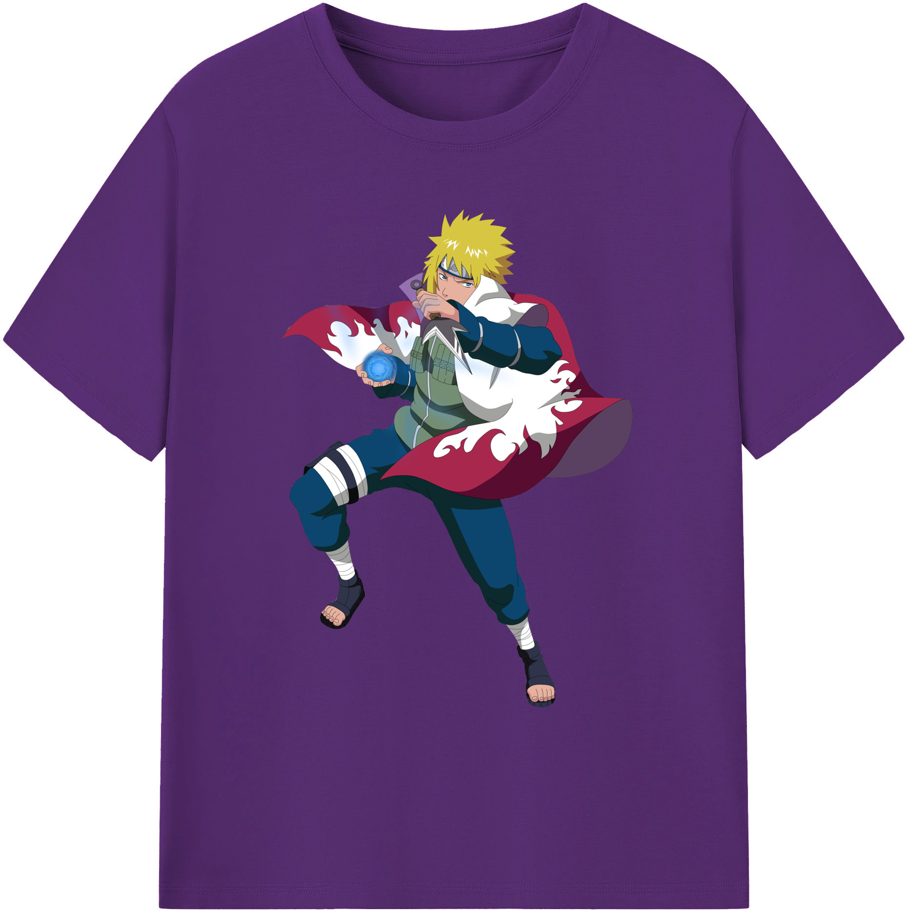 （画像用） NARUTO -ナルト- 波風 ミナト Namikaze Minato 綿100％ メンズ半袖Tシャツ｜肌触りやわらか＆通気性