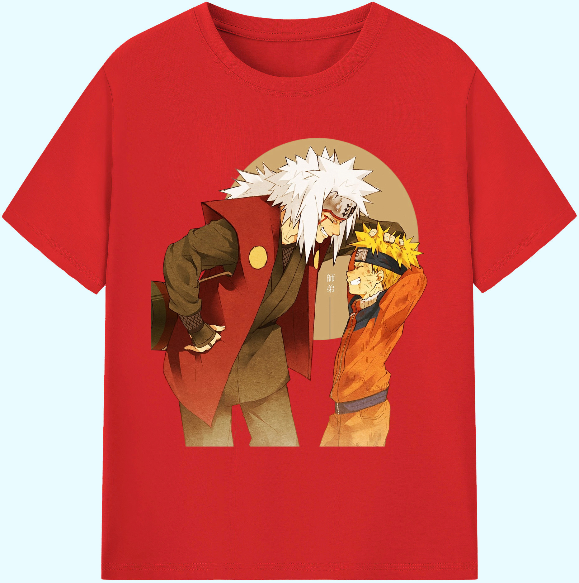 （画像用） NARUTO -ナルト- 自来也（じらいや） Jiraiya 綿100％ メンズ半袖Tシャツ｜肌触りやわらか＆通気性