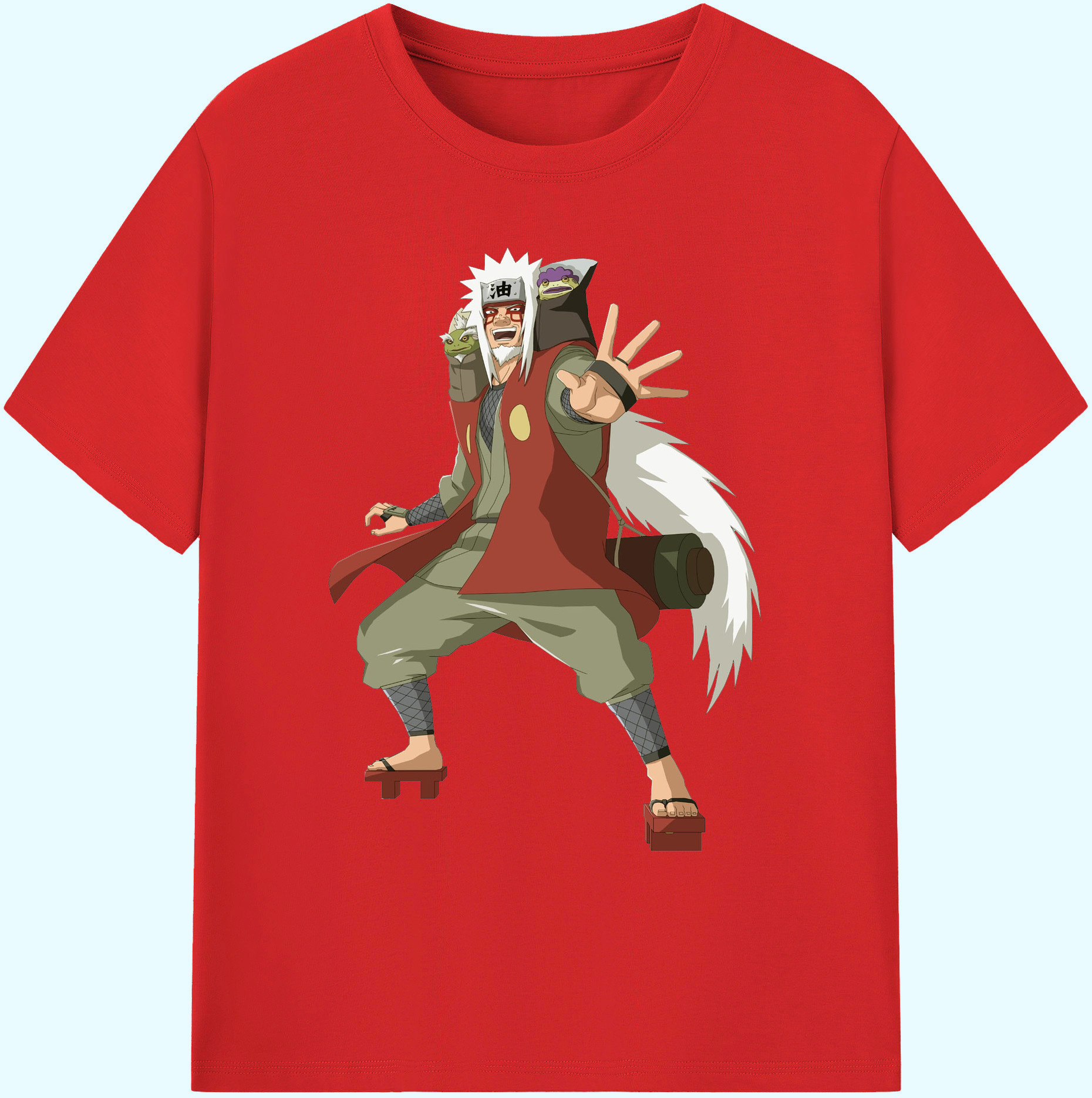 （画像用） NARUTO -ナルト- 自来也（じらいや） Jiraiya 綿100％ メンズ半袖Tシャツ｜肌触りやわらか＆通気性