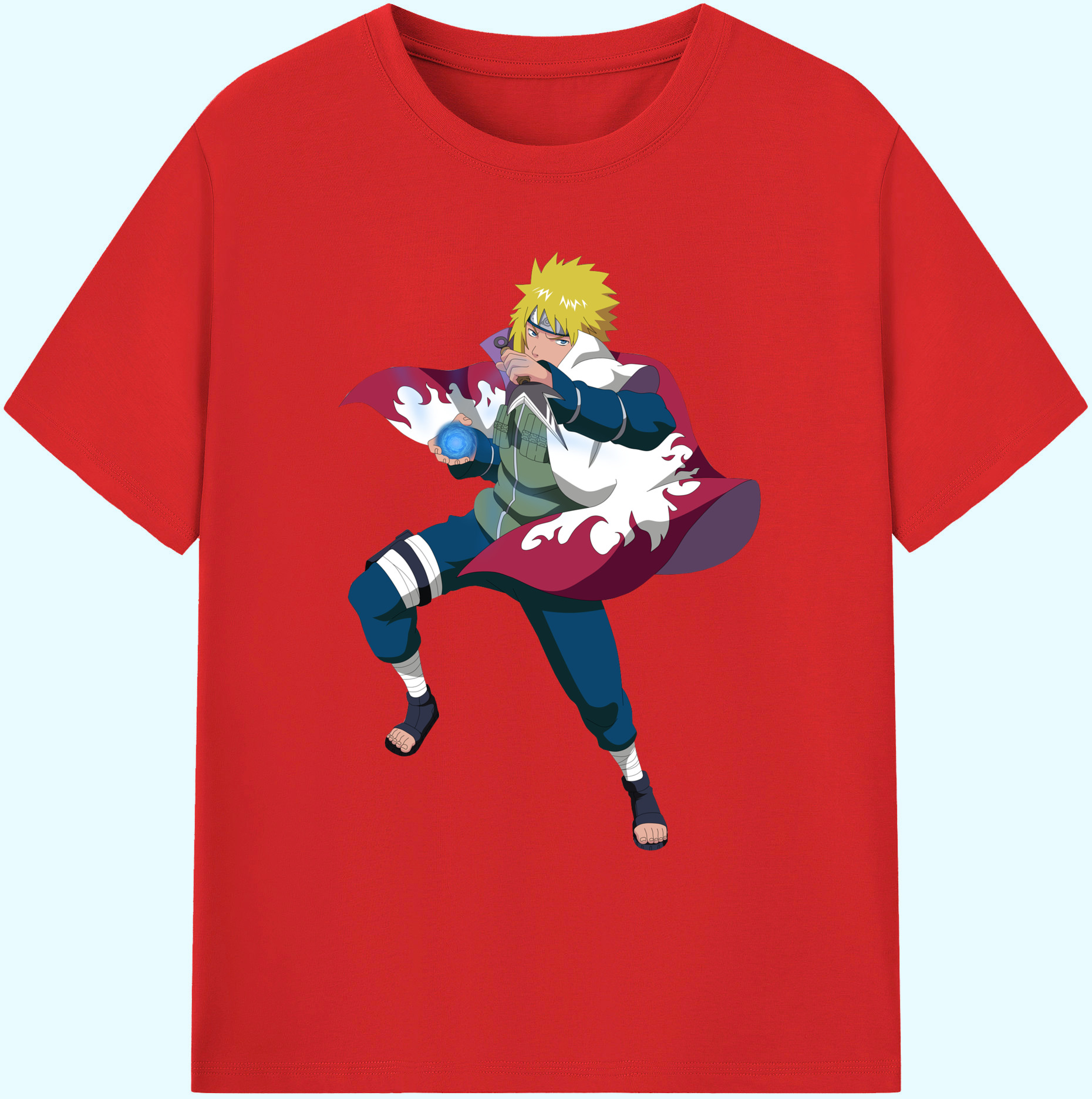 （画像用） NARUTO -ナルト- 波風 ミナト Namikaze Minato 綿100％ メンズ半袖Tシャツ｜肌触りやわらか＆通気性