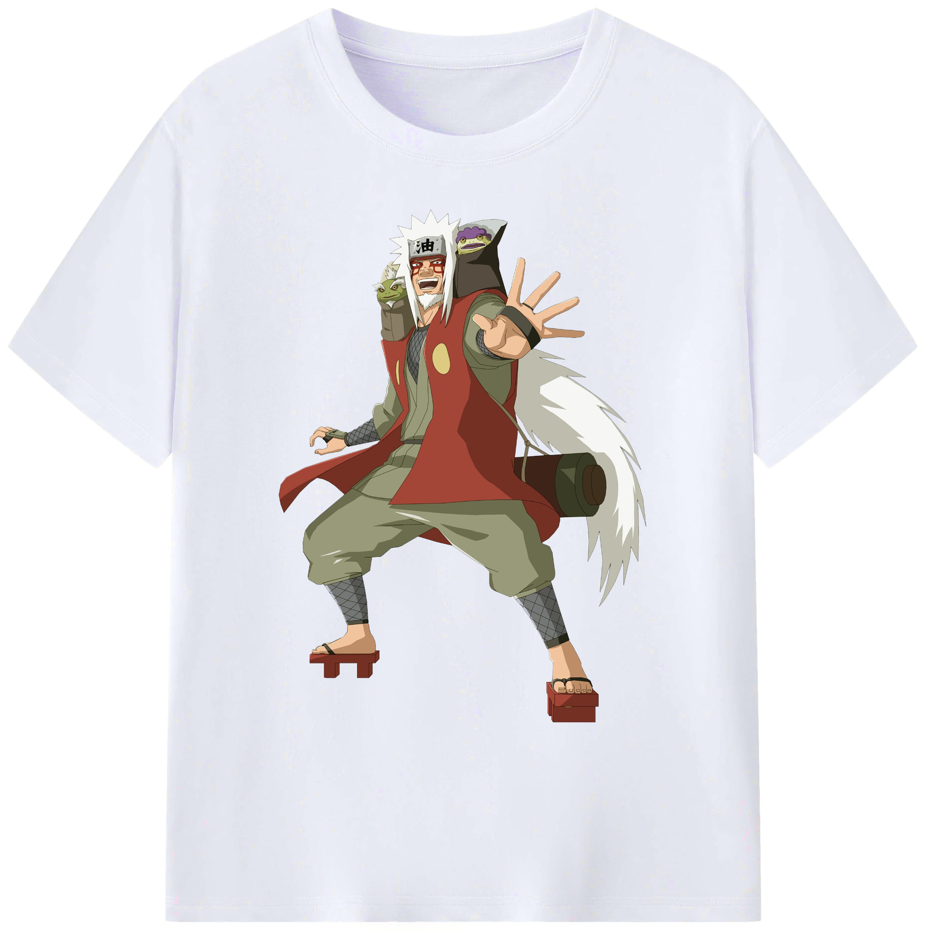 （画像用） NARUTO -ナルト- 自来也（じらいや） Jiraiya 綿100％ メンズ半袖Tシャツ｜肌触りやわらか＆通気性