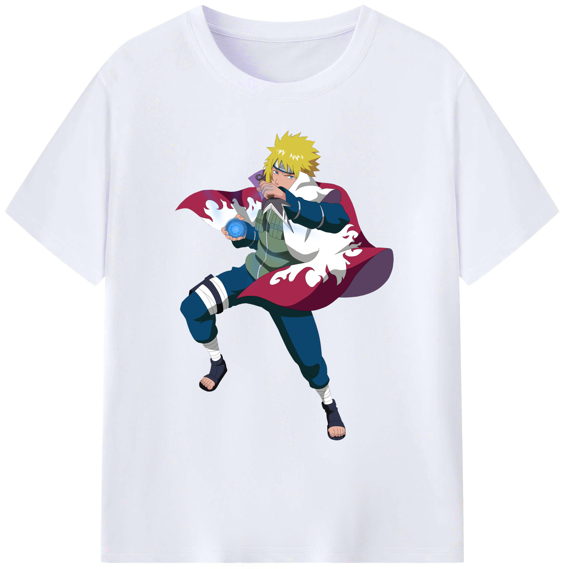（画像用） NARUTO -ナルト- 波風 ミナト Namikaze Minato 綿100％ メンズ半袖Tシャツ｜肌触りやわらか＆通気性