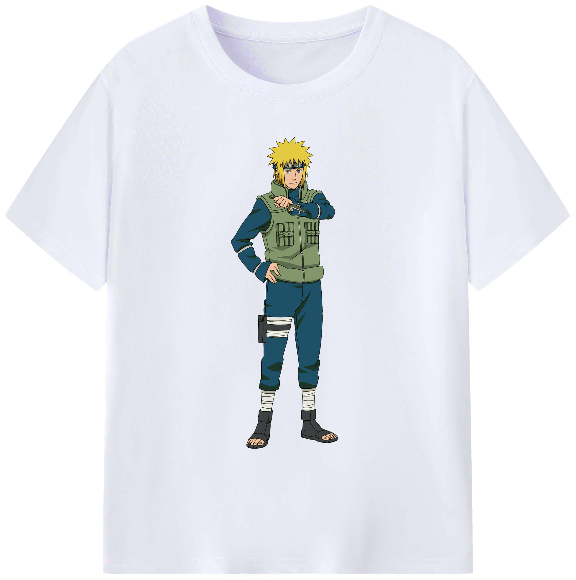 （画像用） NARUTO -ナルト- 波風 ミナト Namikaze Minato 綿100％ メンズ半袖Tシャツ｜肌触りやわらか＆通気性