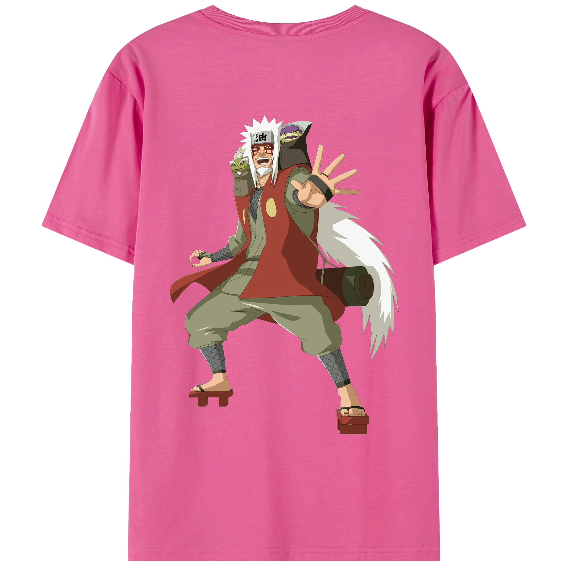 （画像用） NARUTO -ナルト- 自来也（じらいや） Jiraiya レディース半袖Tシャツ(バックプリント)