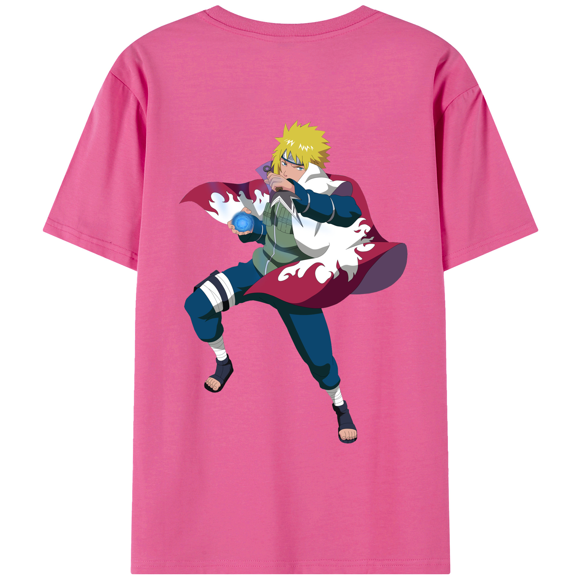 （画像用） NARUTO -ナルト- 波風 ミナト Namikaze Minato レディース半袖Tシャツ(バックプリント)