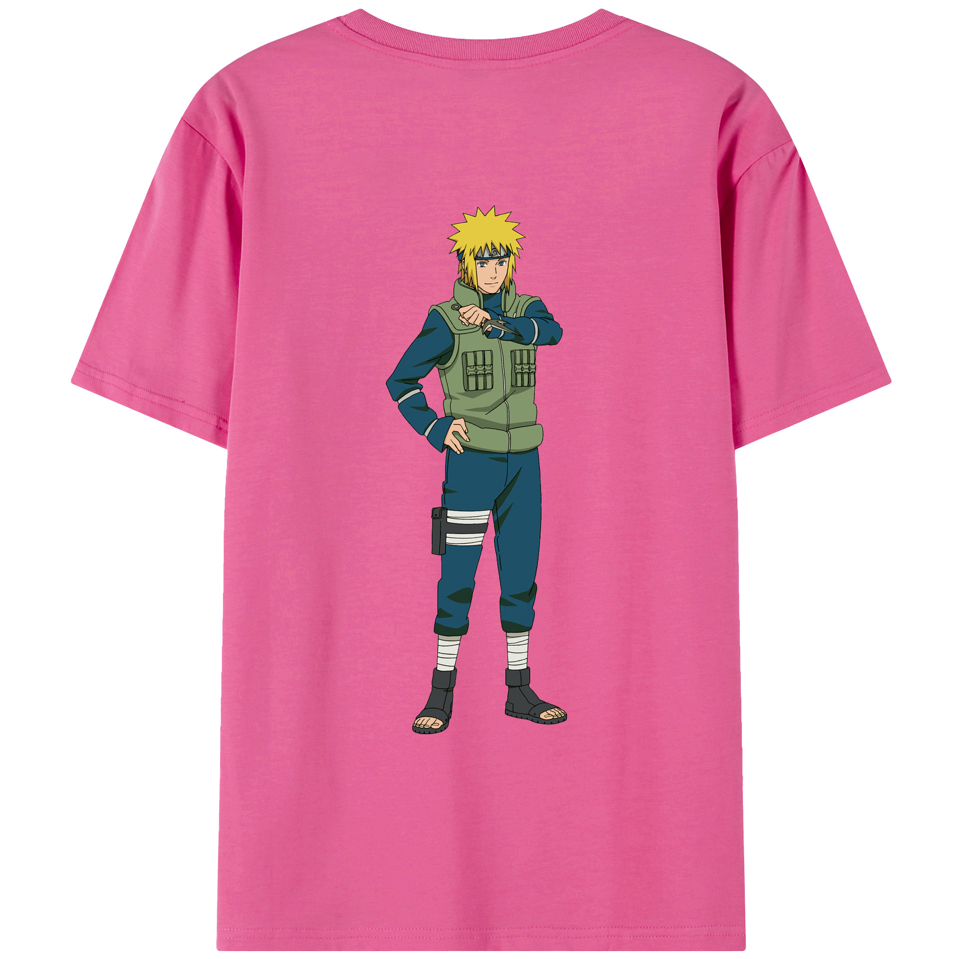 （画像用） NARUTO -ナルト- 波風 ミナト Namikaze Minato レディース半袖Tシャツ(バックプリント)