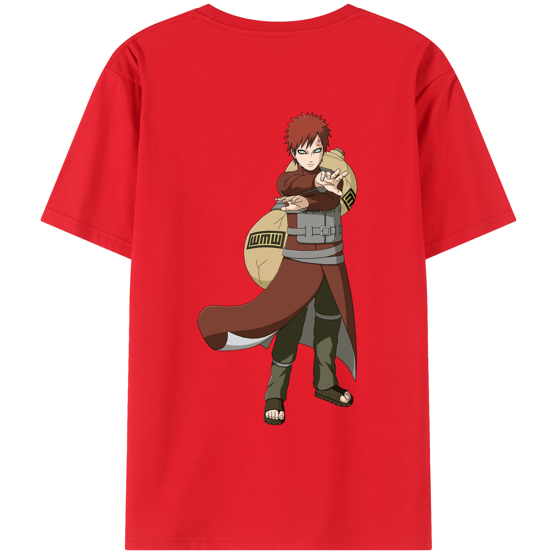 （画像用） NARUTO -ナルト- ガアラ Gaara レディース半袖Tシャツ(バックプリント)