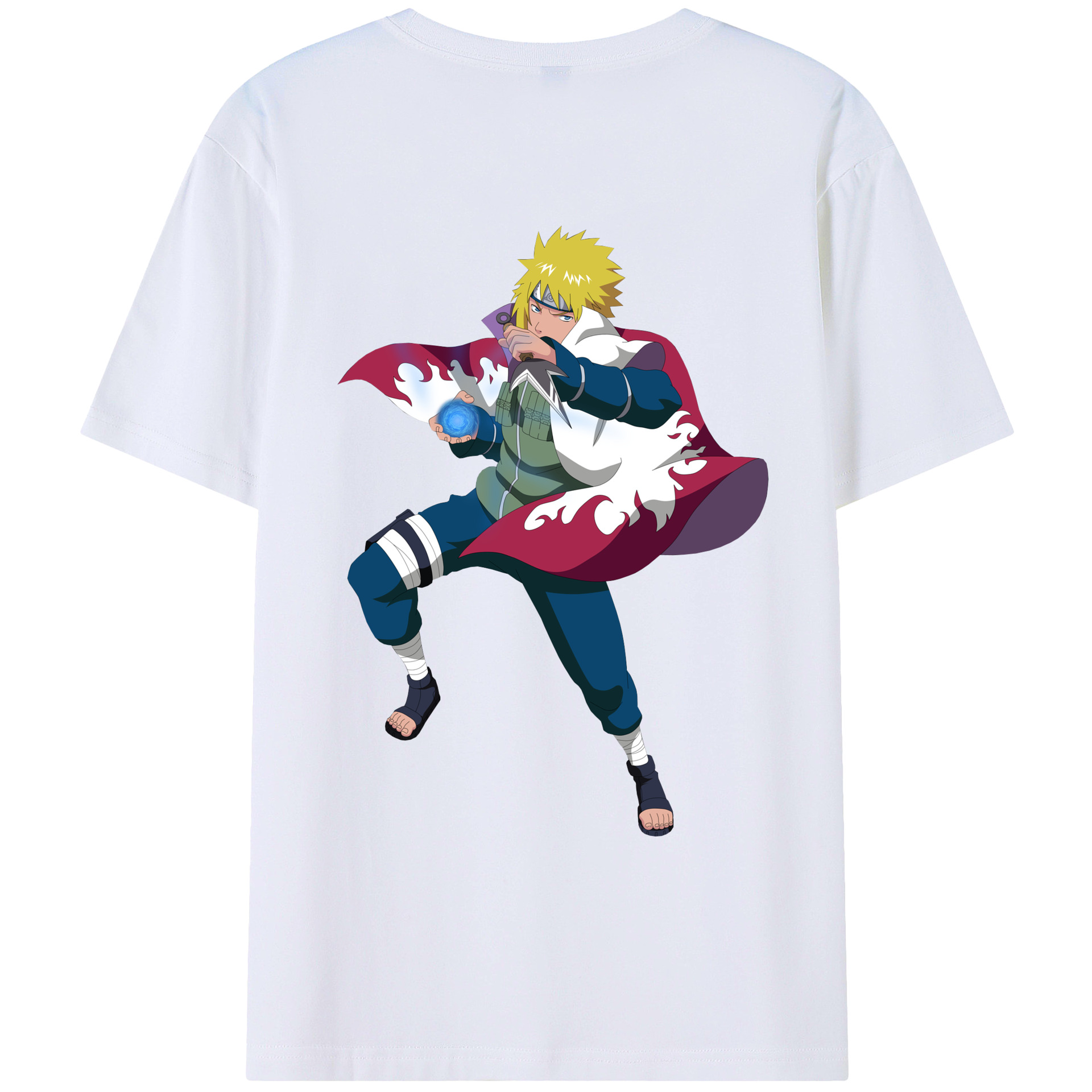 （画像用） NARUTO -ナルト- 波風 ミナト Namikaze Minato レディース半袖Tシャツ(バックプリント)