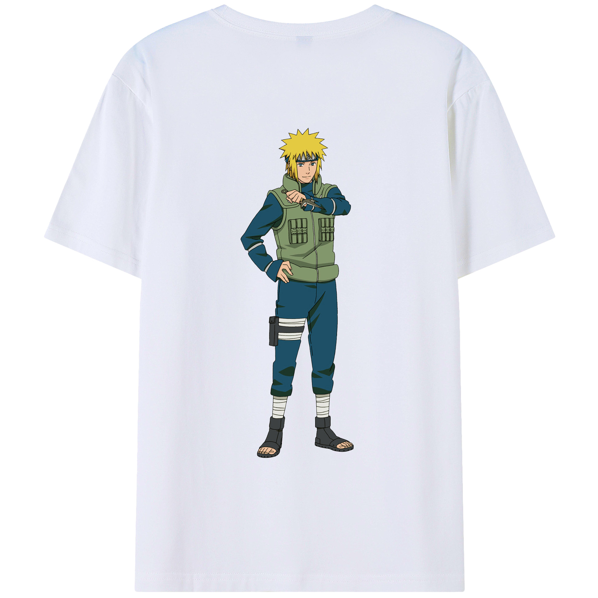 （画像用） NARUTO -ナルト- 波風 ミナト Namikaze Minato レディース半袖Tシャツ(バックプリント)