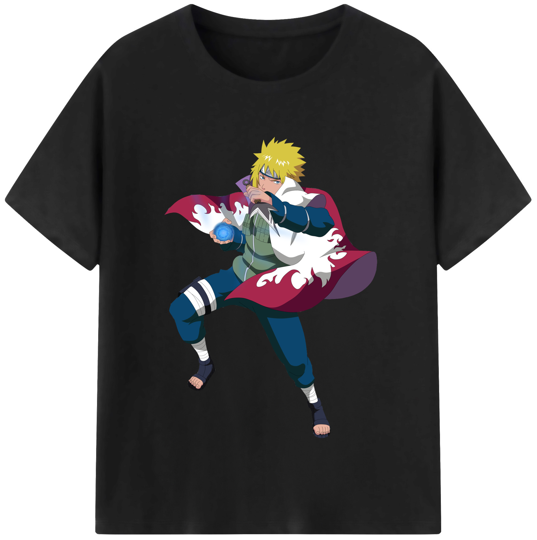 （画像用） NARUTO -ナルト- 波風 ミナト Namikaze Minato レディースカジュアルプリントTシャツ（綿100％）