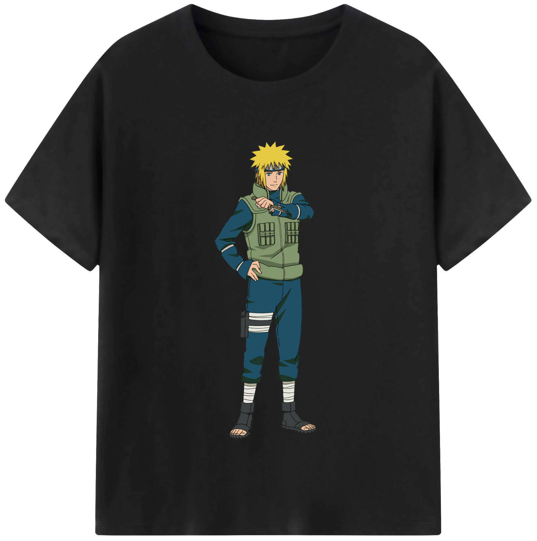 （画像用） NARUTO -ナルト- 波風 ミナト Namikaze Minato レディースカジュアルプリントTシャツ（綿100％）