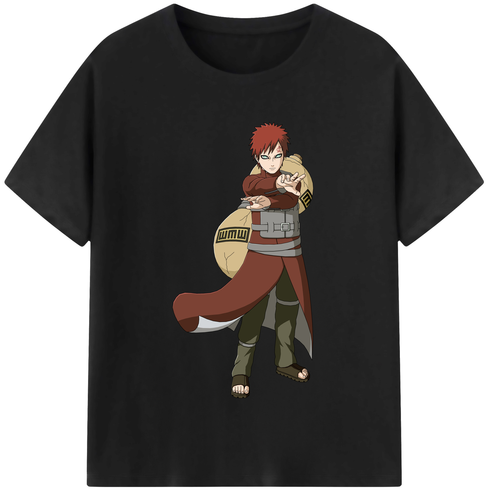 （画像用） NARUTO -ナルト- ガアラ Gaara レディースカジュアルプリントTシャツ（綿100％）