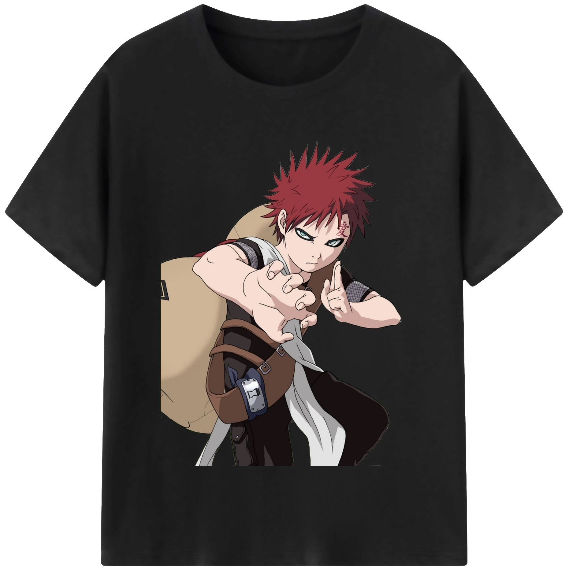 （画像用） NARUTO -ナルト- ガアラ Gaara レディースカジュアルプリントTシャツ（綿100％）
