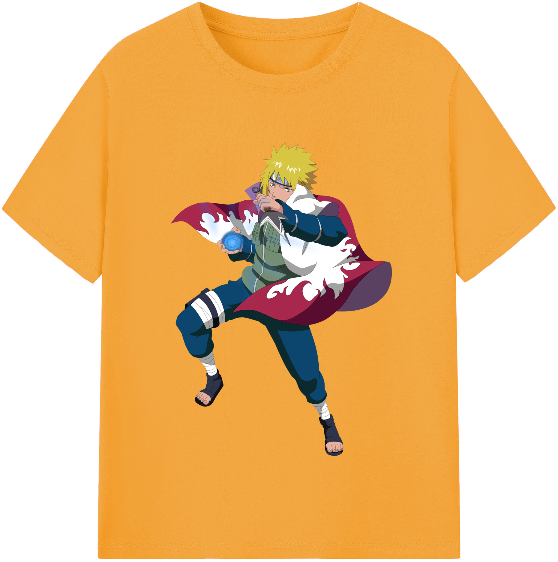 （画像用） NARUTO -ナルト- 波風 ミナト Namikaze Minato レディースカジュアルプリントTシャツ（綿100％）