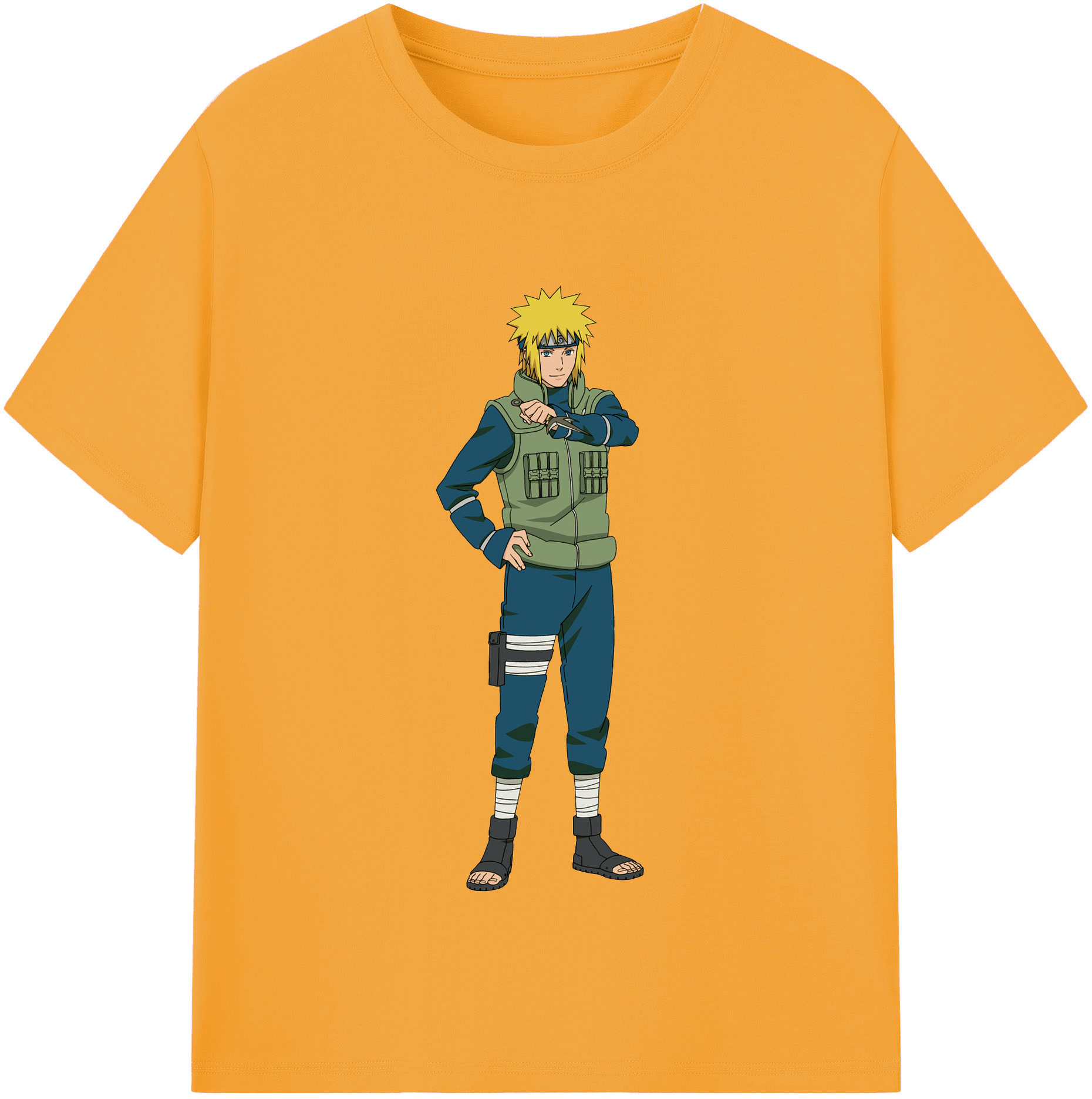 （画像用） NARUTO -ナルト- 波風 ミナト Namikaze Minato レディースカジュアルプリントTシャツ（綿100％）
