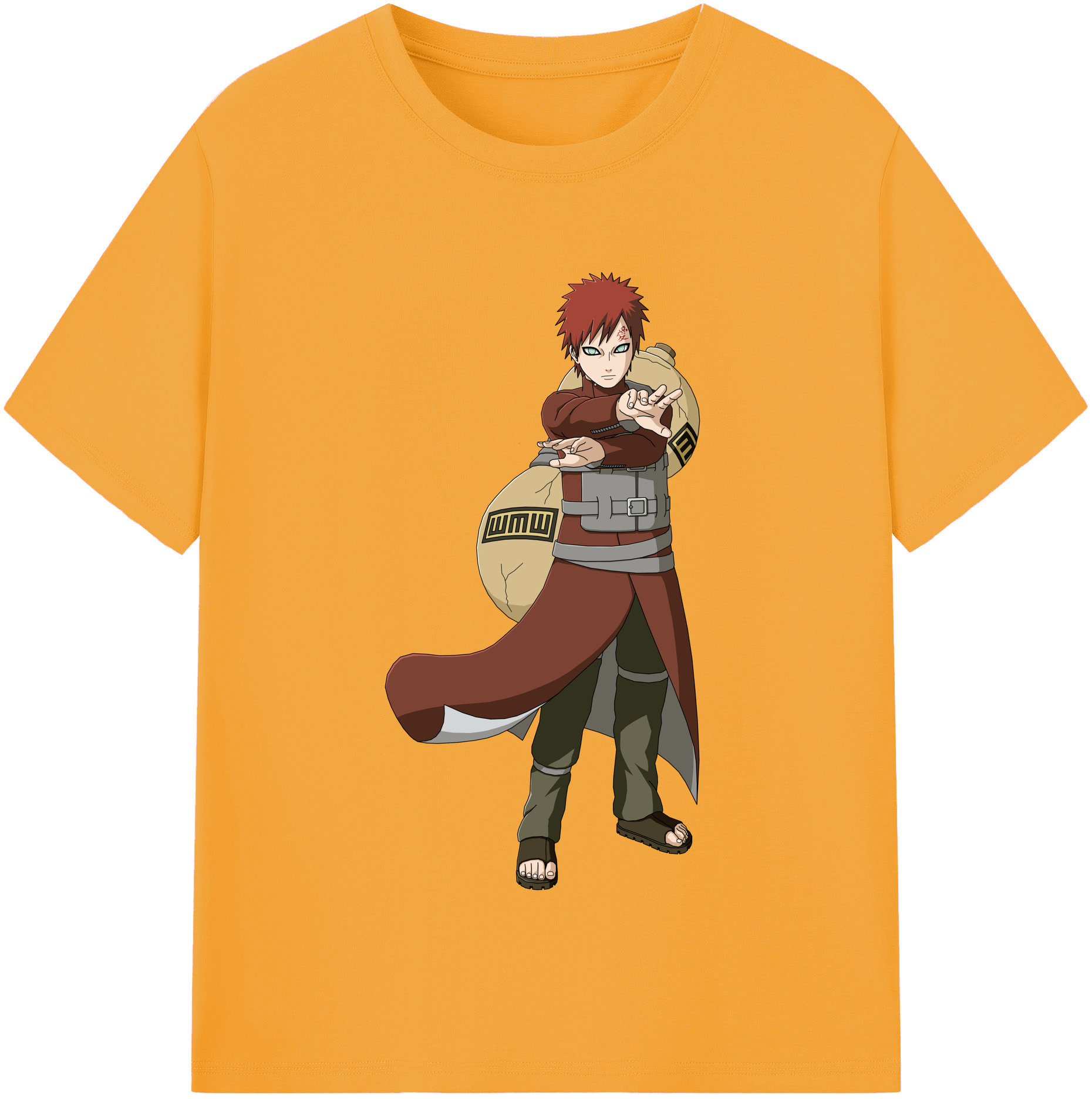 （画像用） NARUTO -ナルト- ガアラ Gaara レディースカジュアルプリントTシャツ（綿100％）