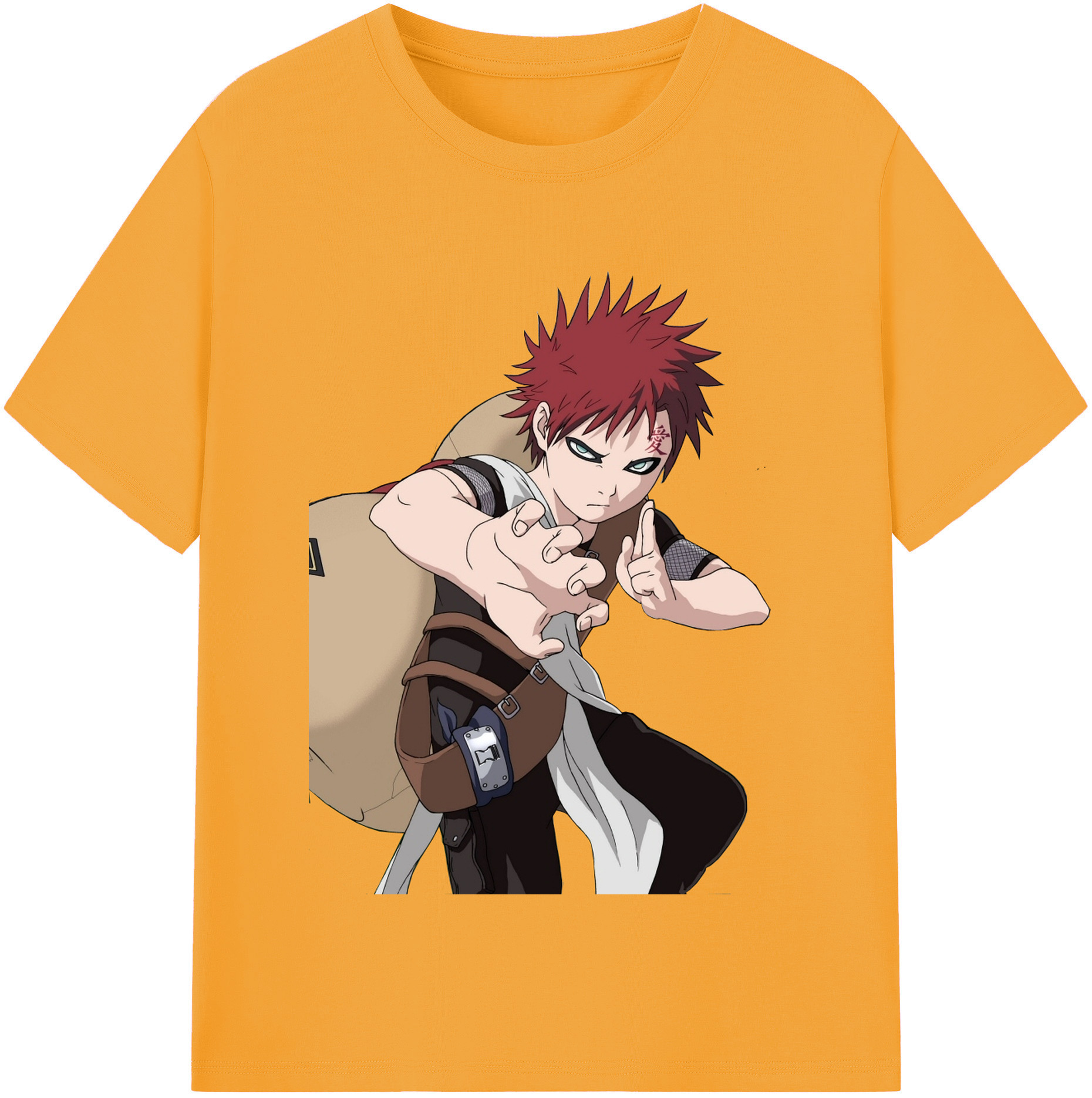 （画像用） NARUTO -ナルト- ガアラ Gaara レディースカジュアルプリントTシャツ（綿100％）