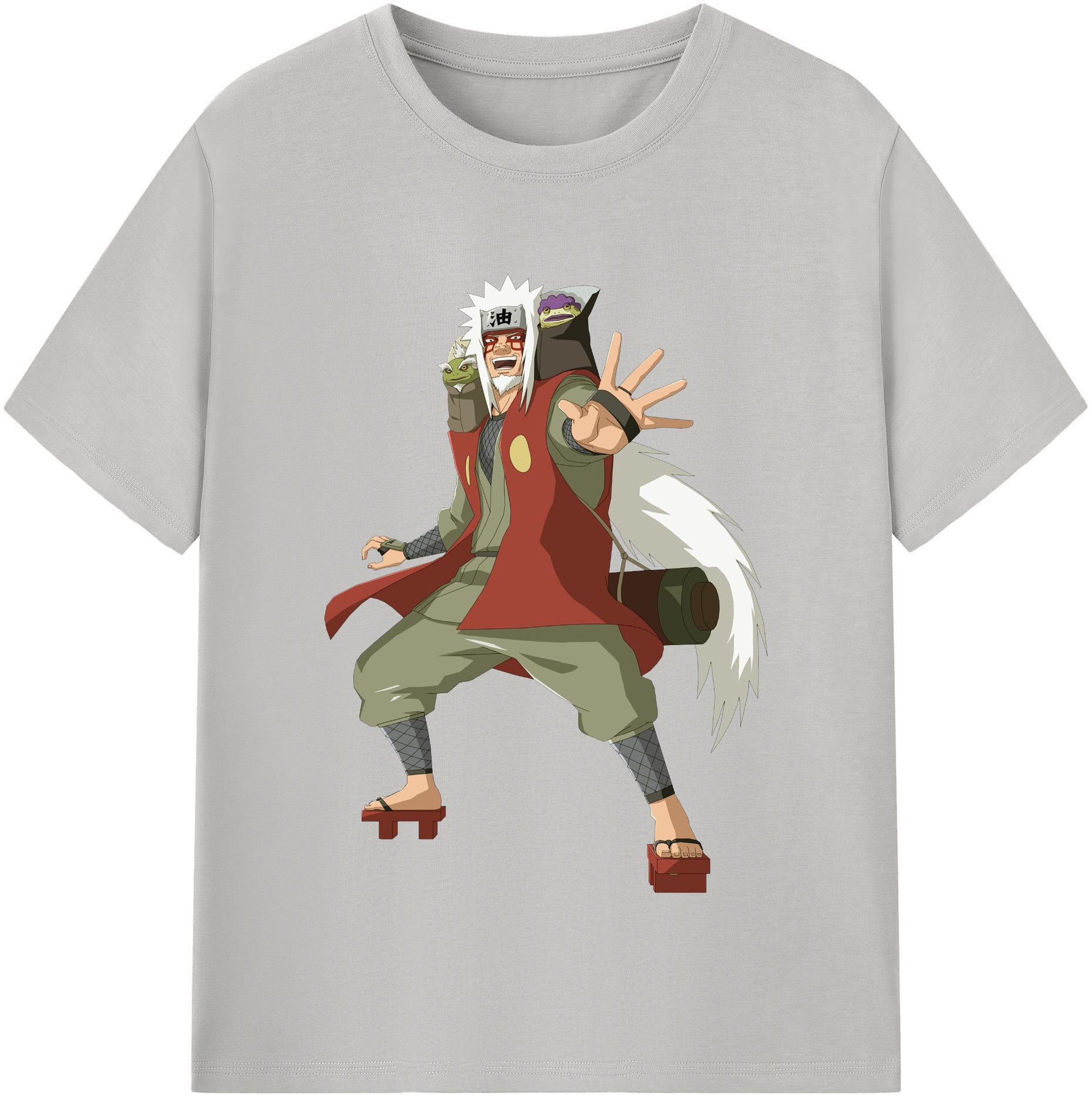 （画像用） NARUTO -ナルト- 自来也（じらいや） Jiraiya レディースカジュアルプリントTシャツ（綿100％）