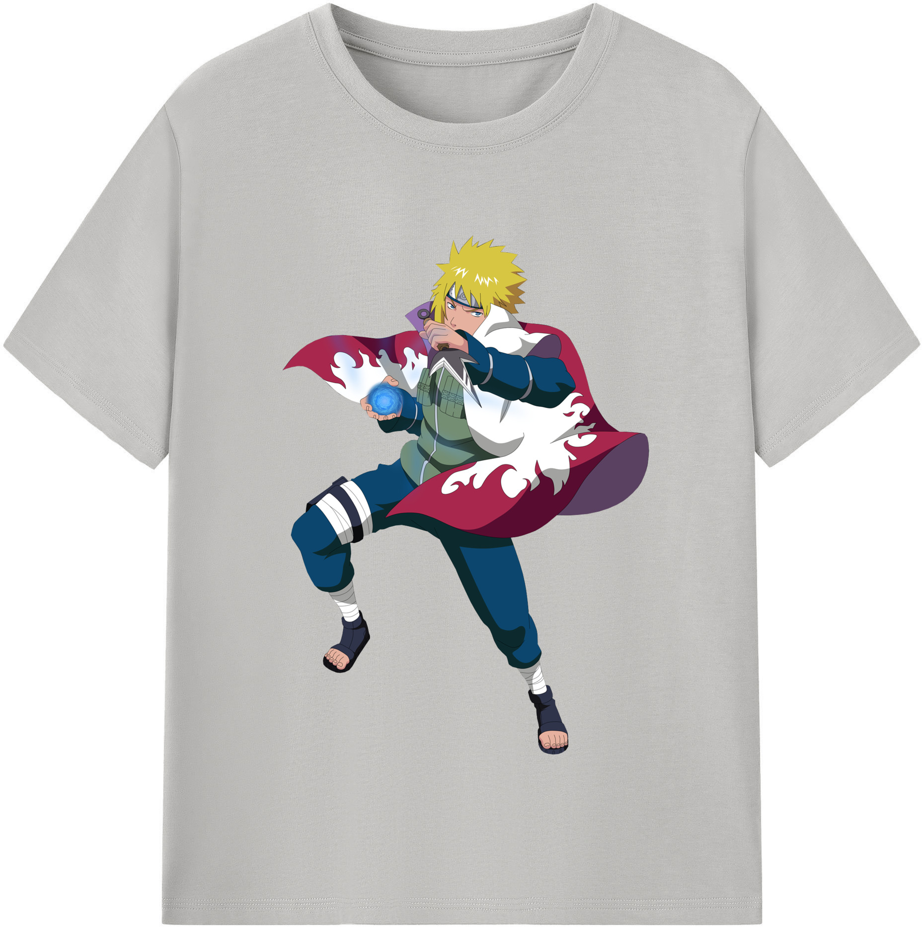 （画像用） NARUTO -ナルト- 波風 ミナト Namikaze Minato レディースカジュアルプリントTシャツ（綿100％）