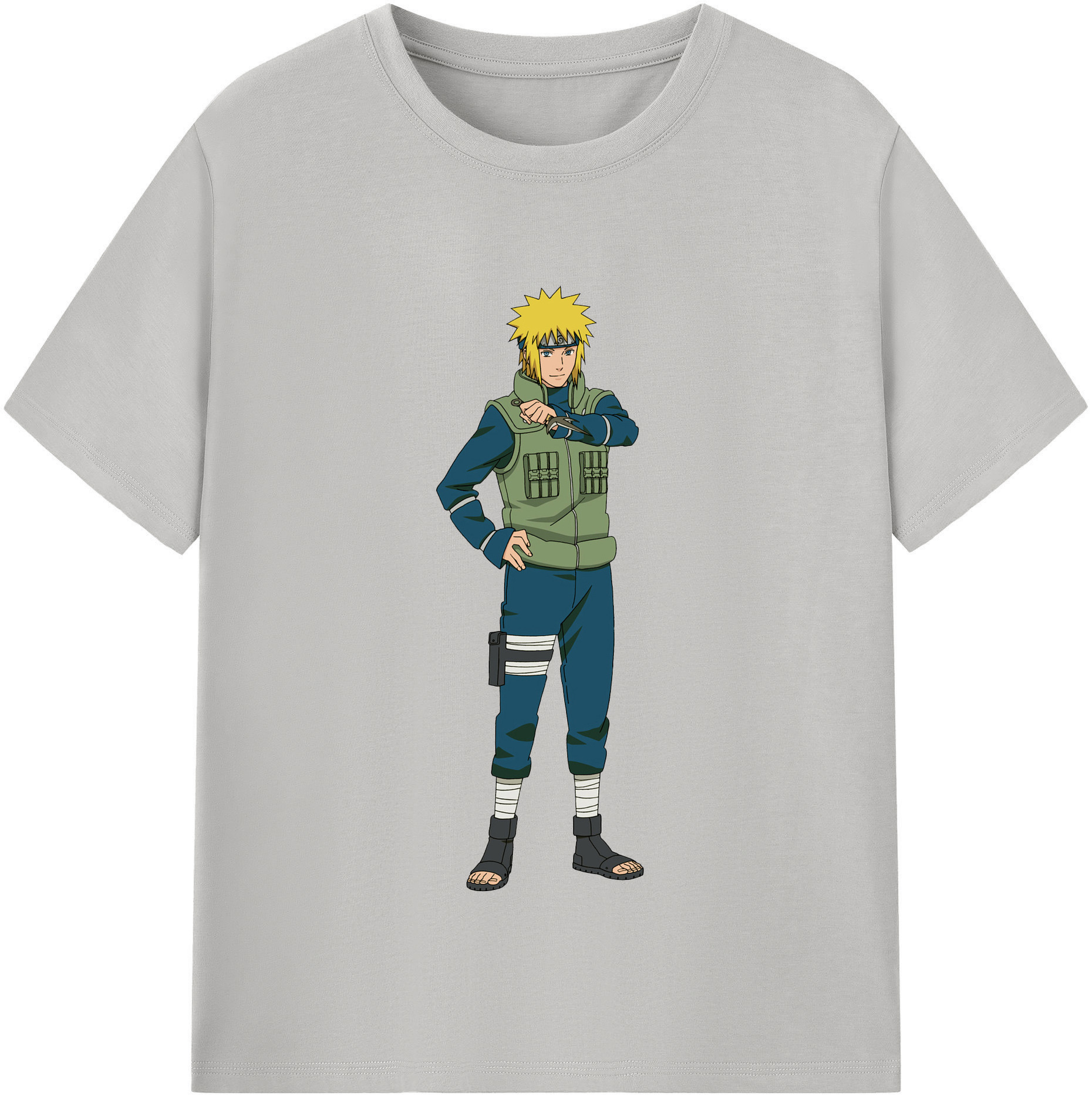 （画像用） NARUTO -ナルト- 波風 ミナト Namikaze Minato レディースカジュアルプリントTシャツ（綿100％）