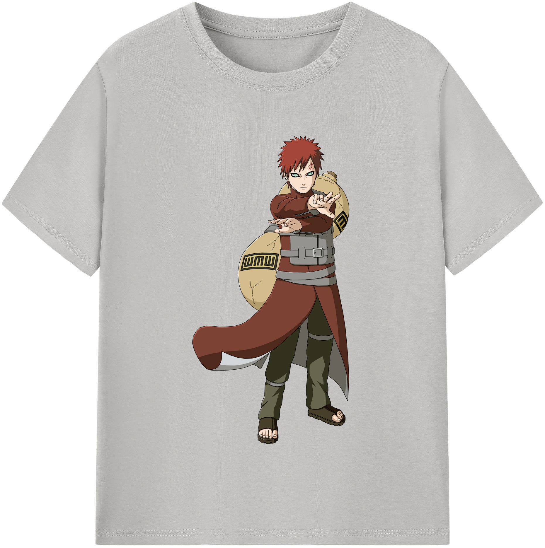 （画像用） NARUTO -ナルト- ガアラ Gaara レディースカジュアルプリントTシャツ（綿100％）