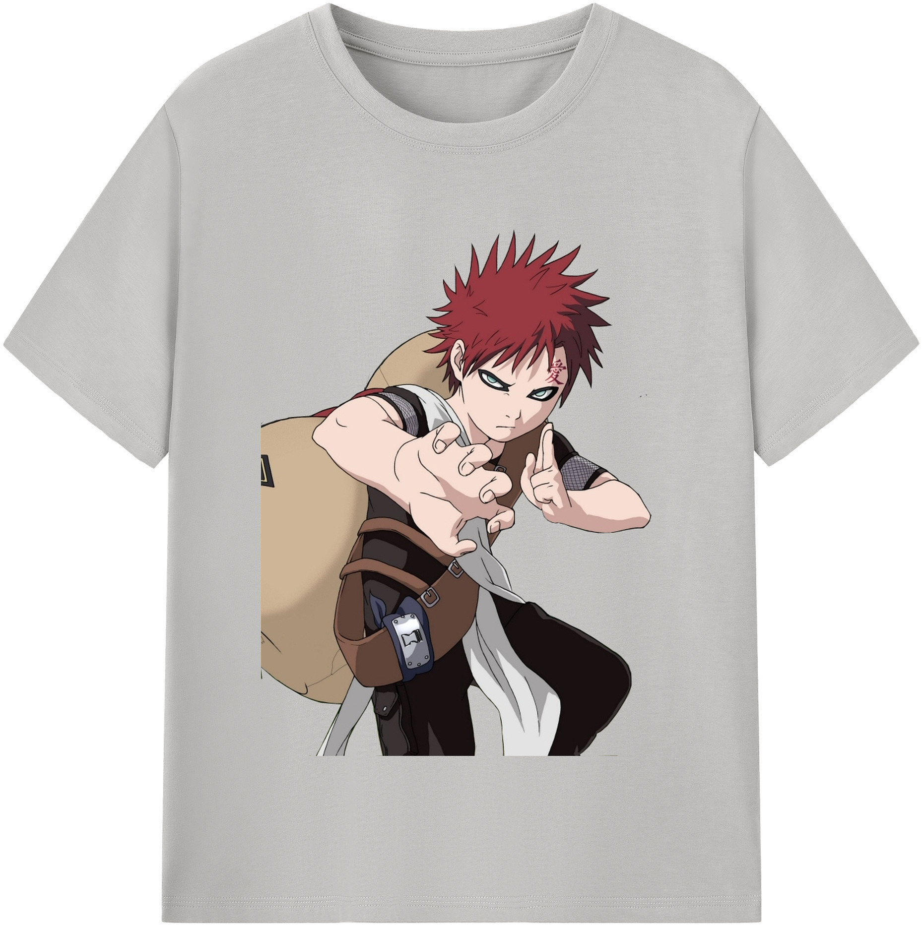 （画像用） NARUTO -ナルト- ガアラ Gaara レディースカジュアルプリントTシャツ（綿100％）