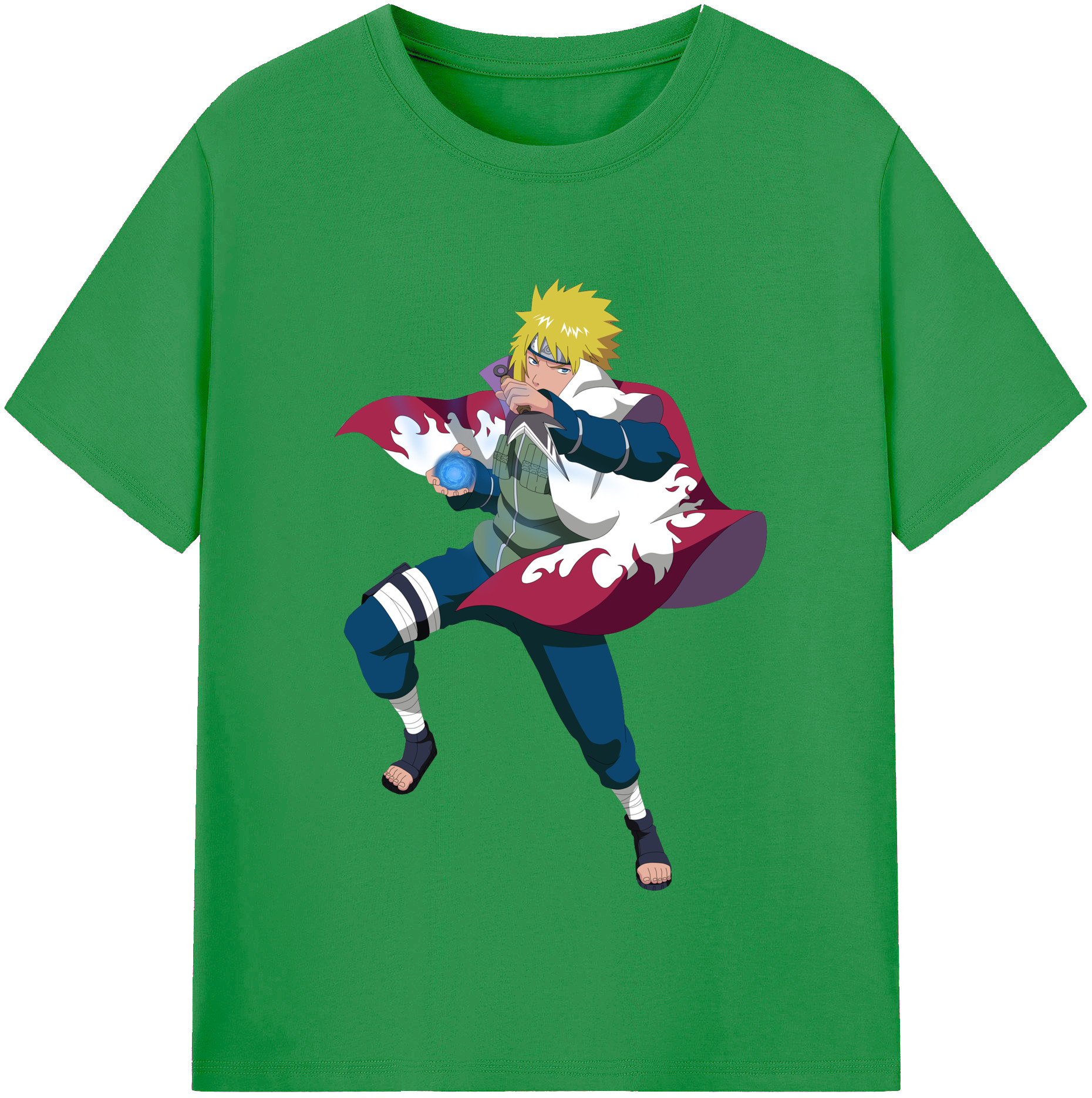 （画像用） NARUTO -ナルト- 波風 ミナト Namikaze Minato レディースカジュアルプリントTシャツ（綿100％）