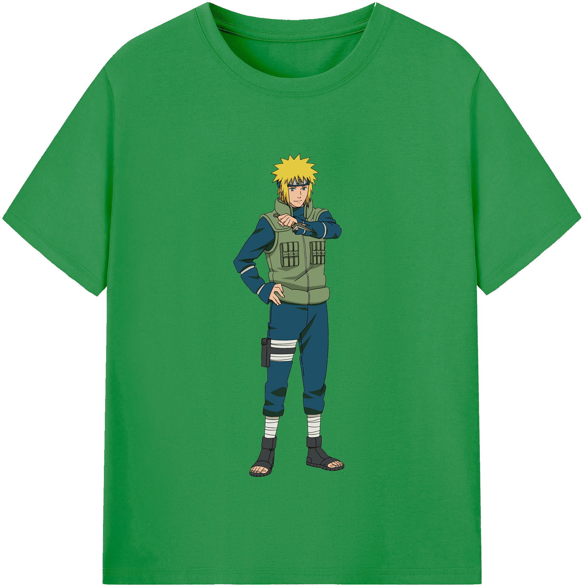 （画像用） NARUTO -ナルト- 波風 ミナト Namikaze Minato レディースカジュアルプリントTシャツ（綿100％）