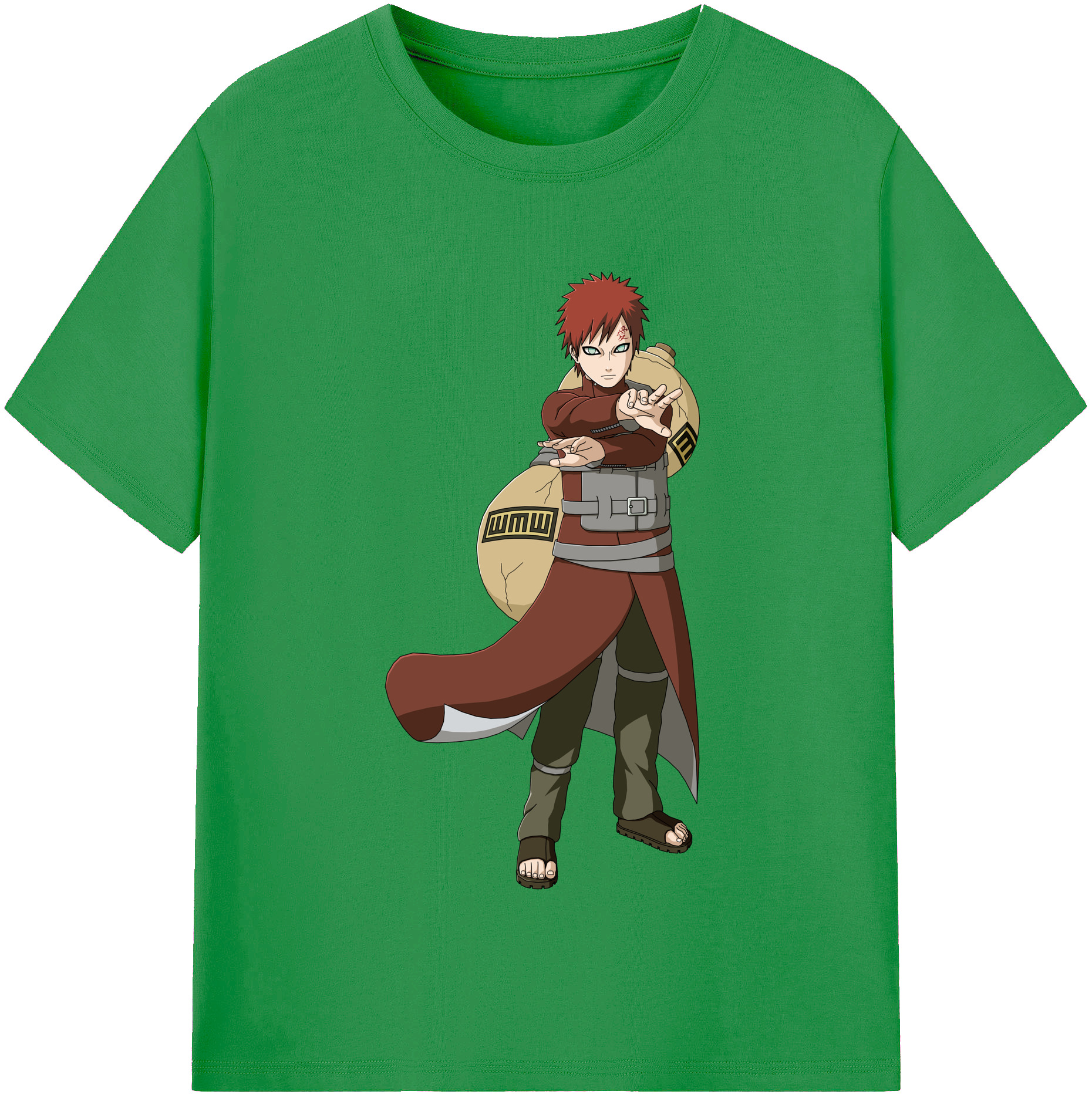 （画像用） NARUTO -ナルト- ガアラ Gaara レディースカジュアルプリントTシャツ（綿100％）