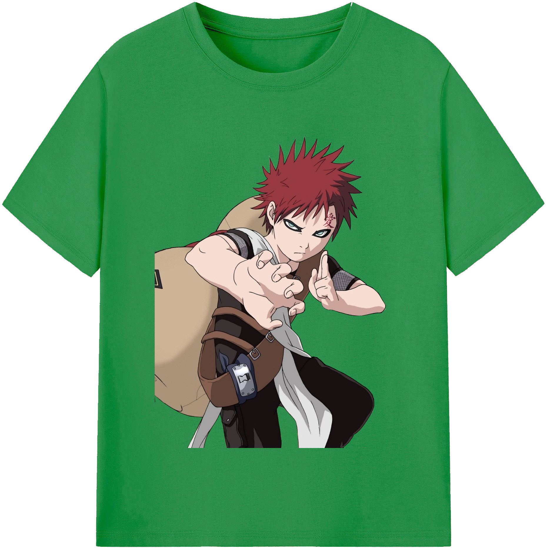 （画像用） NARUTO -ナルト- ガアラ Gaara レディースカジュアルプリントTシャツ（綿100％）