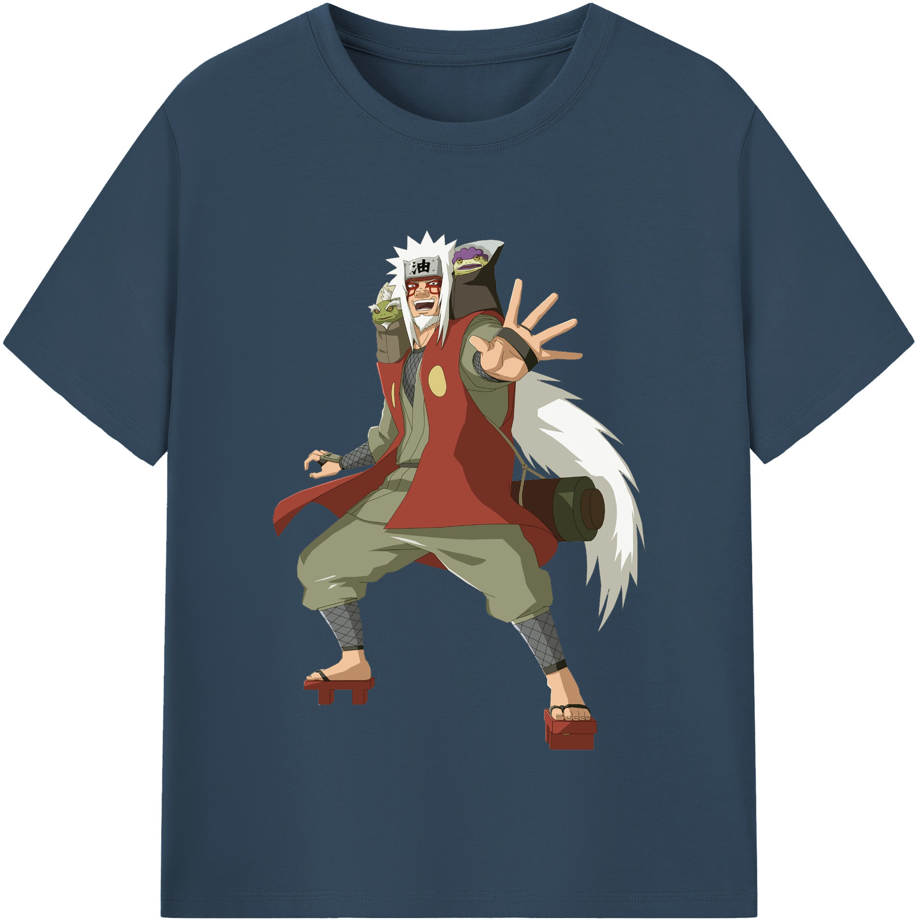 （画像用） NARUTO -ナルト- 自来也（じらいや） Jiraiya レディースカジュアルプリントTシャツ（綿100％）