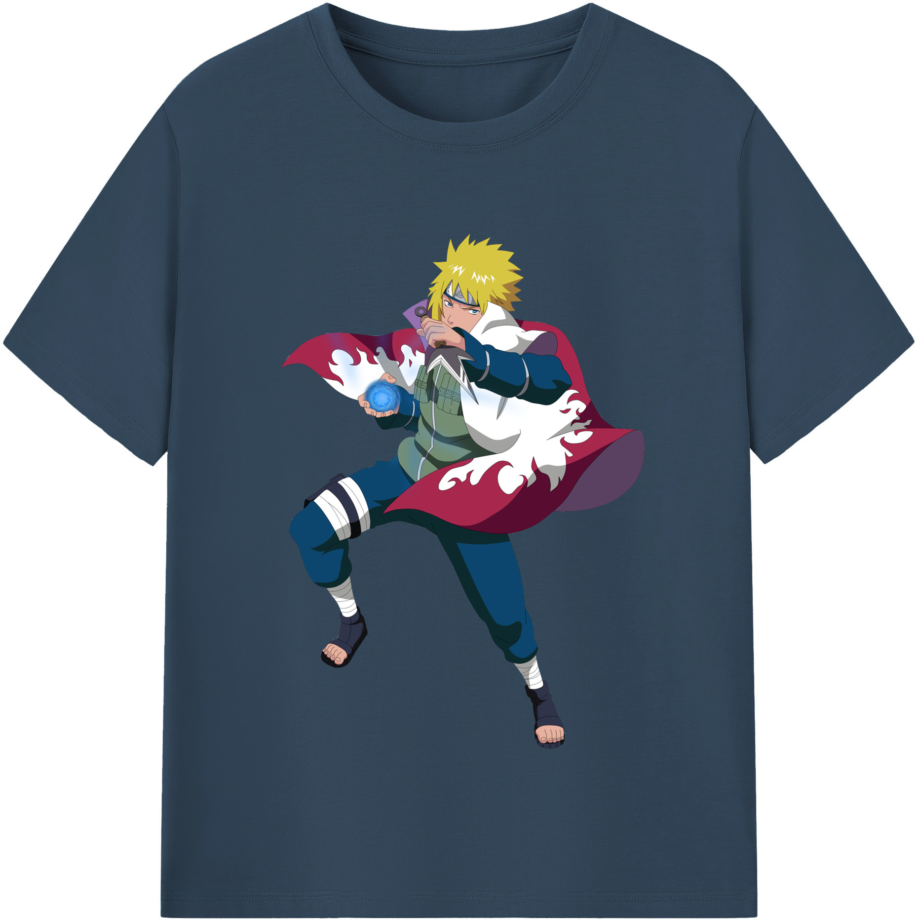 （画像用） NARUTO -ナルト- 波風 ミナト Namikaze Minato レディースカジュアルプリントTシャツ（綿100％）