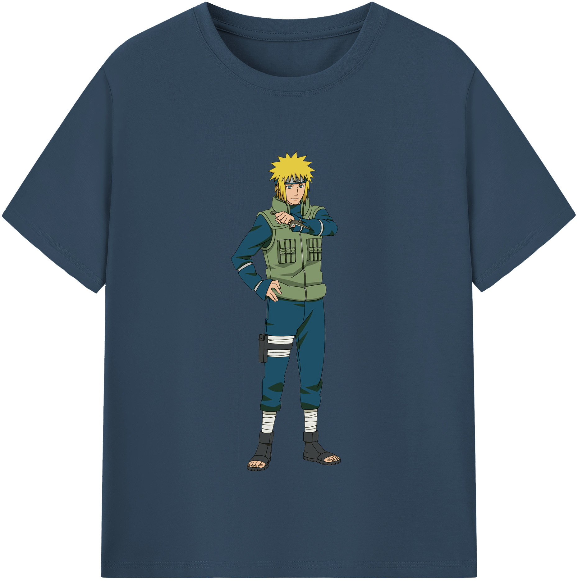 （画像用） NARUTO -ナルト- 波風 ミナト Namikaze Minato レディースカジュアルプリントTシャツ（綿100％）
