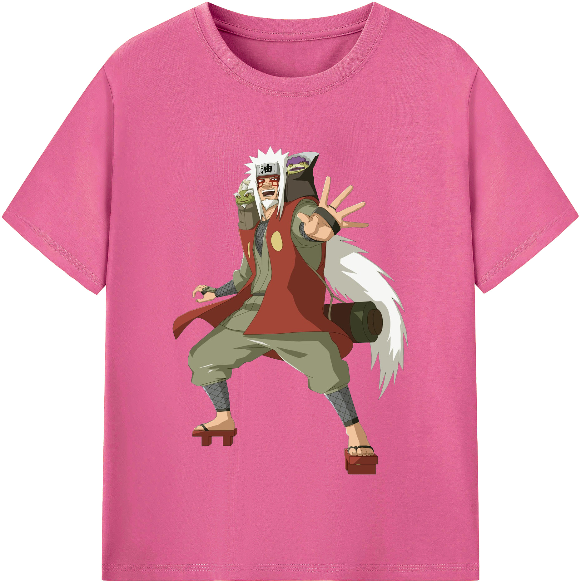 （画像用） NARUTO -ナルト- 自来也（じらいや） Jiraiya レディースカジュアルプリントTシャツ（綿100％）