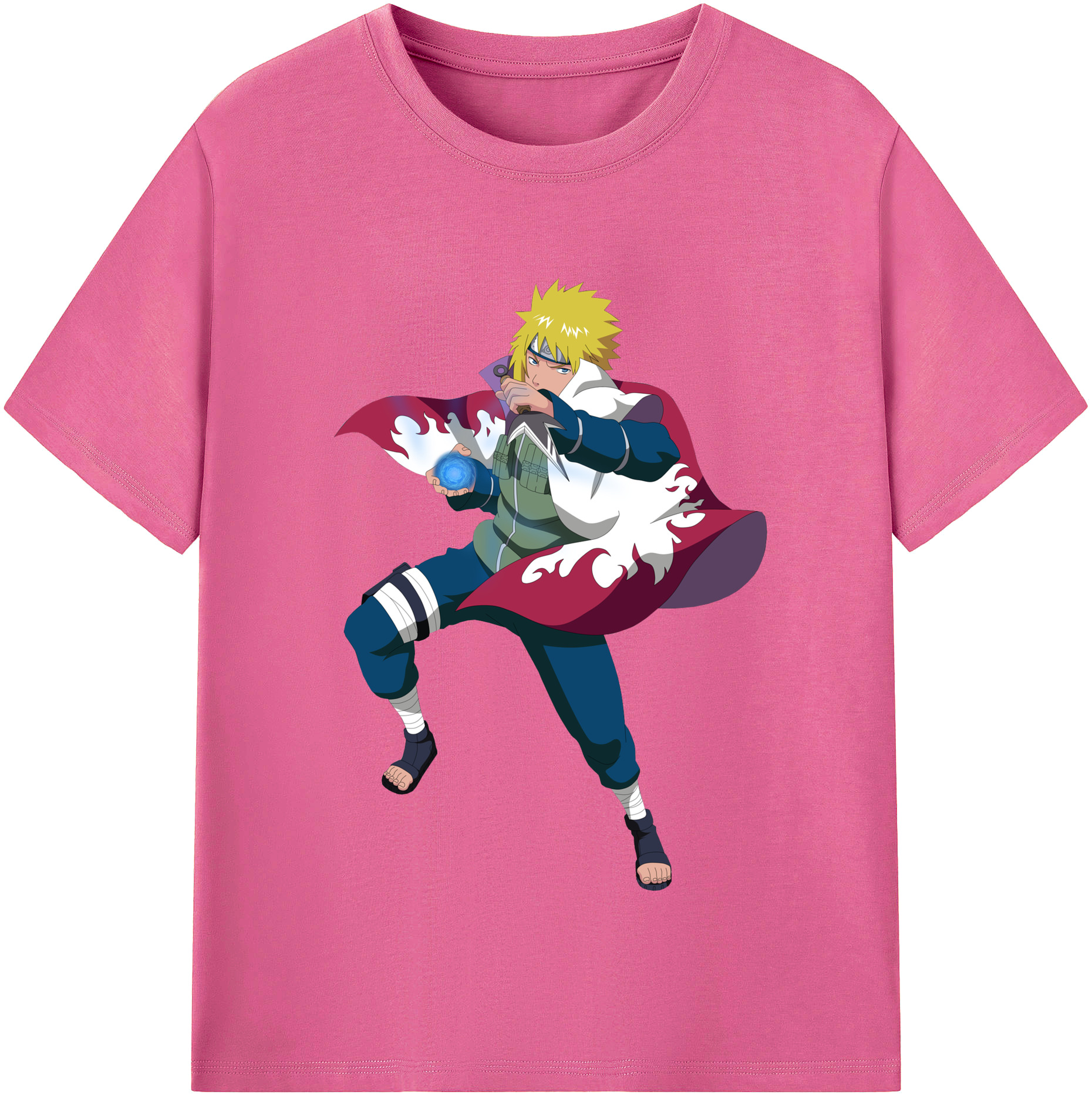 （画像用） NARUTO -ナルト- 波風 ミナト Namikaze Minato レディースカジュアルプリントTシャツ（綿100％）