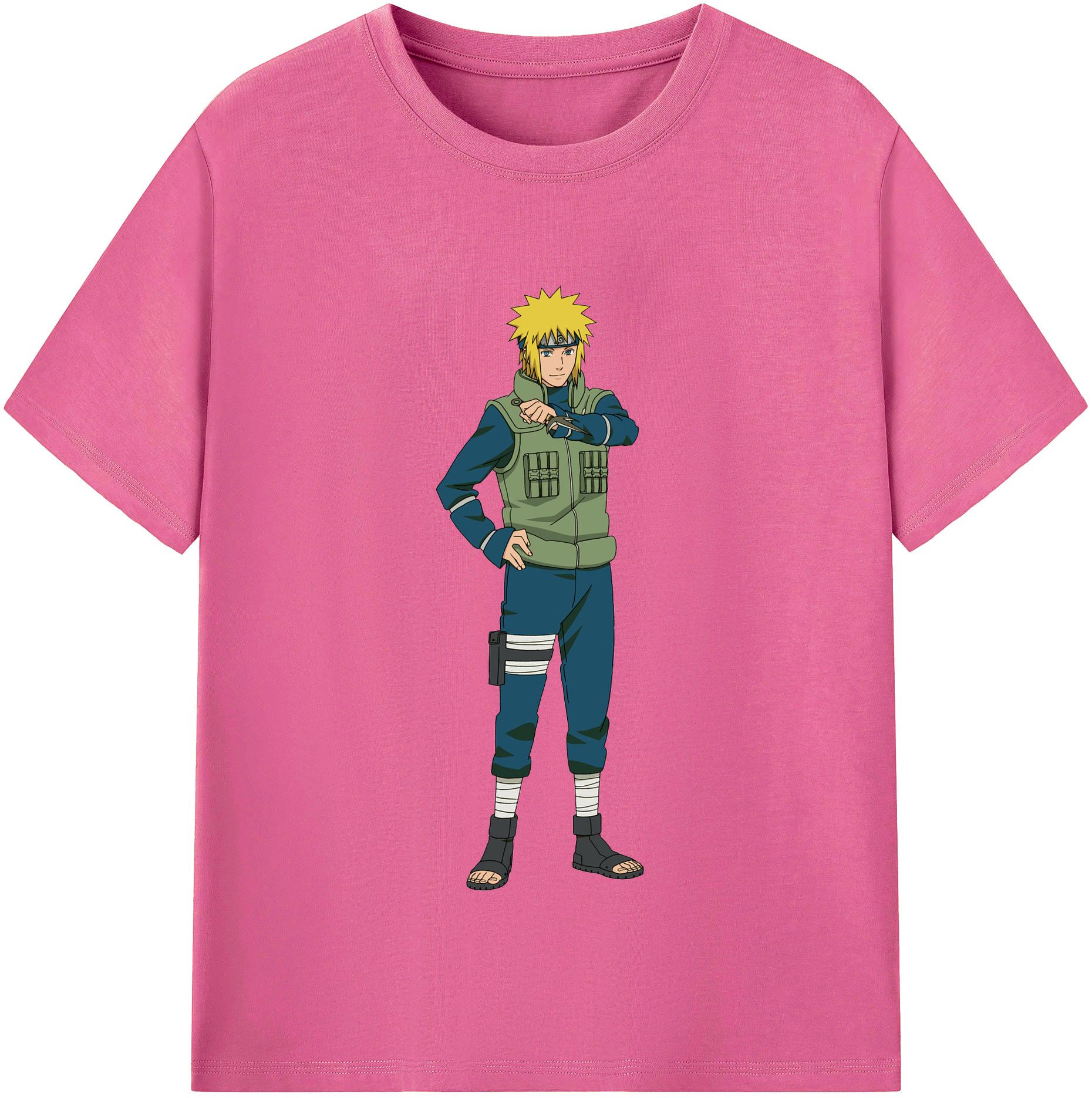 （画像用） NARUTO -ナルト- 波風 ミナト Namikaze Minato レディースカジュアルプリントTシャツ（綿100％）