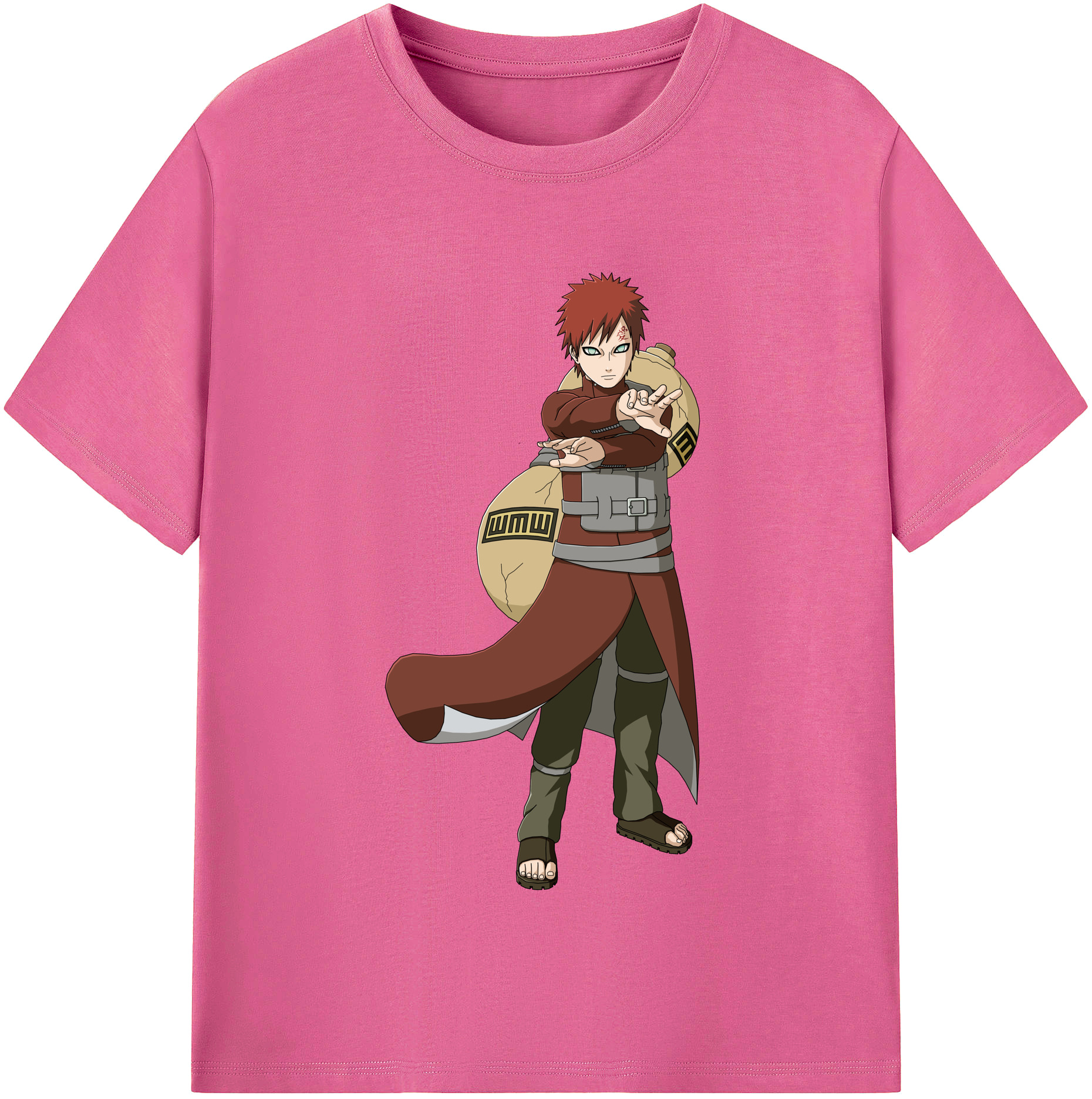 （画像用） NARUTO -ナルト- ガアラ Gaara レディースカジュアルプリントTシャツ（綿100％）
