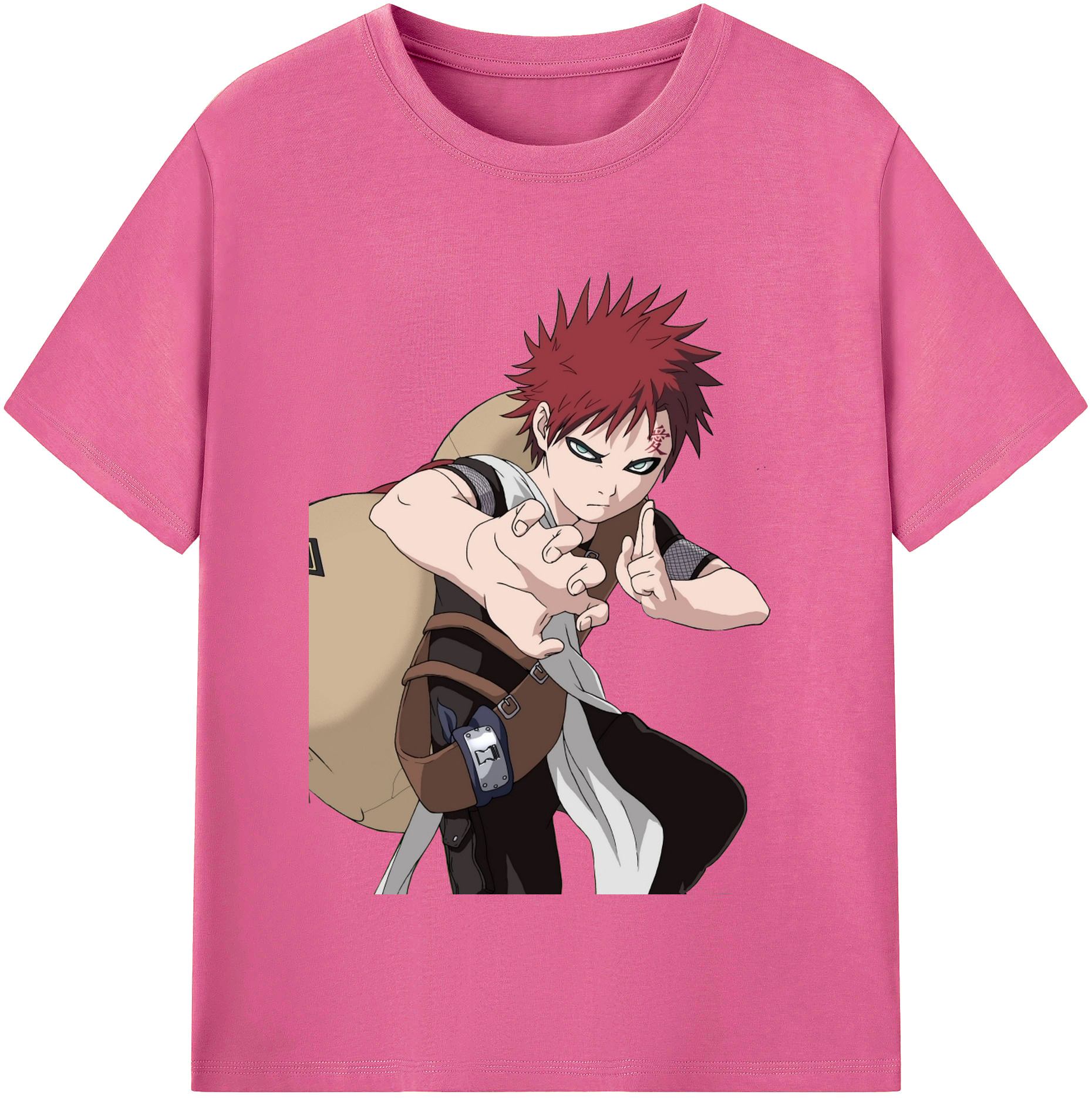（画像用） NARUTO -ナルト- ガアラ Gaara レディースカジュアルプリントTシャツ（綿100％）