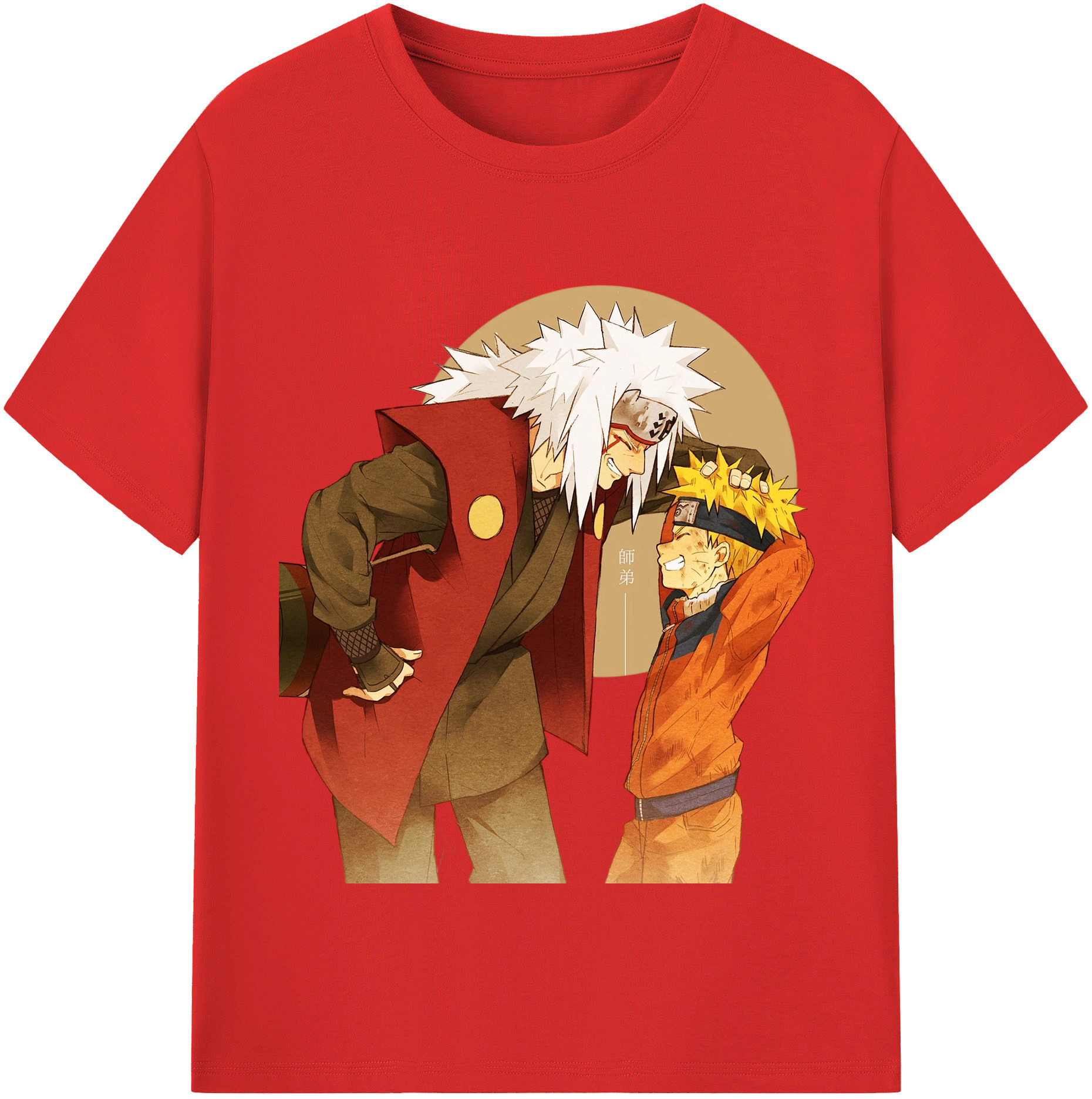 （画像用） NARUTO -ナルト- 自来也（じらいや） Jiraiya レディースカジュアルプリントTシャツ（綿100％）