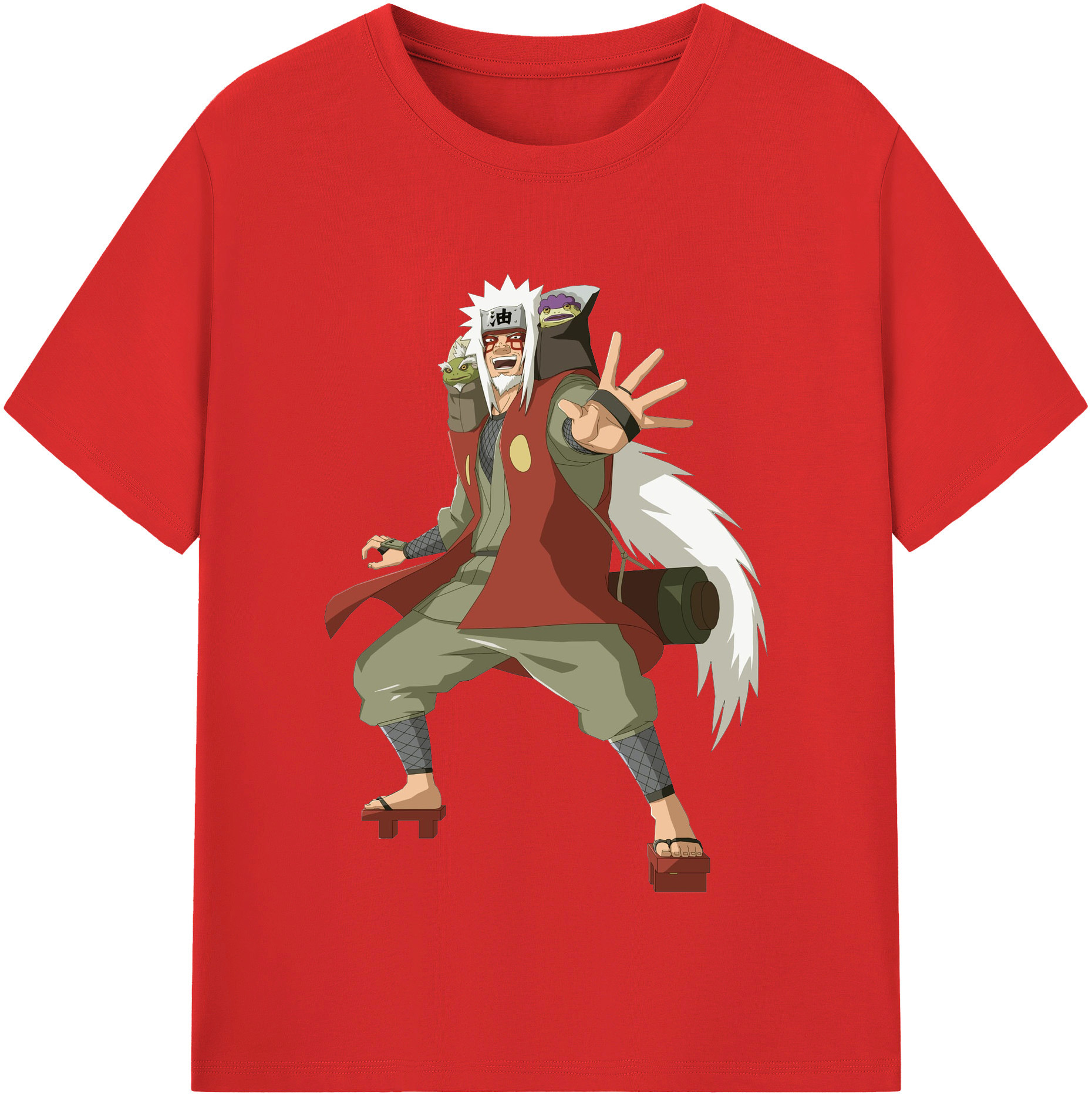 （画像用） NARUTO -ナルト- 自来也（じらいや） Jiraiya レディースカジュアルプリントTシャツ（綿100％）