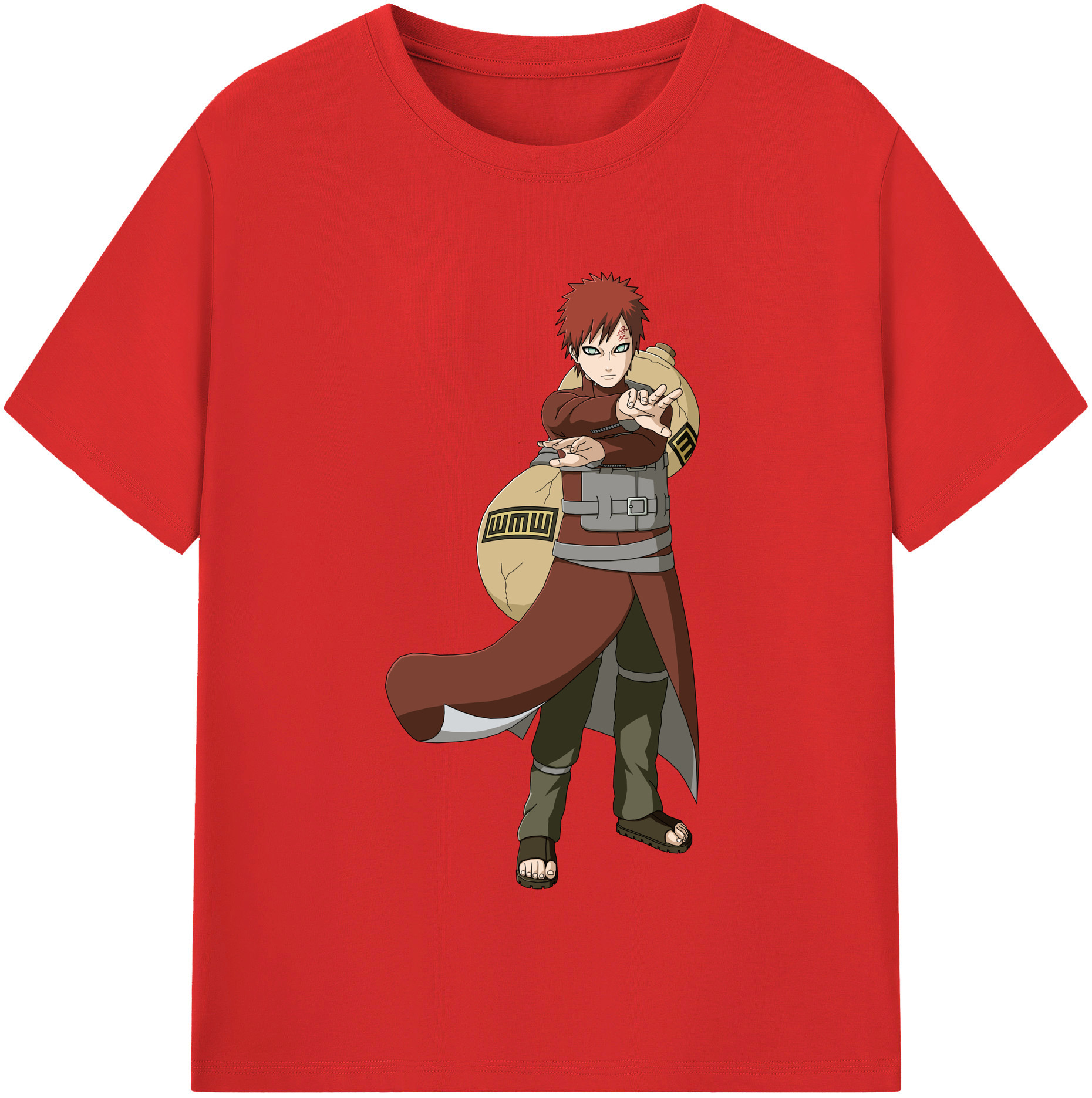 （画像用） NARUTO -ナルト- ガアラ Gaara レディースカジュアルプリントTシャツ（綿100％）