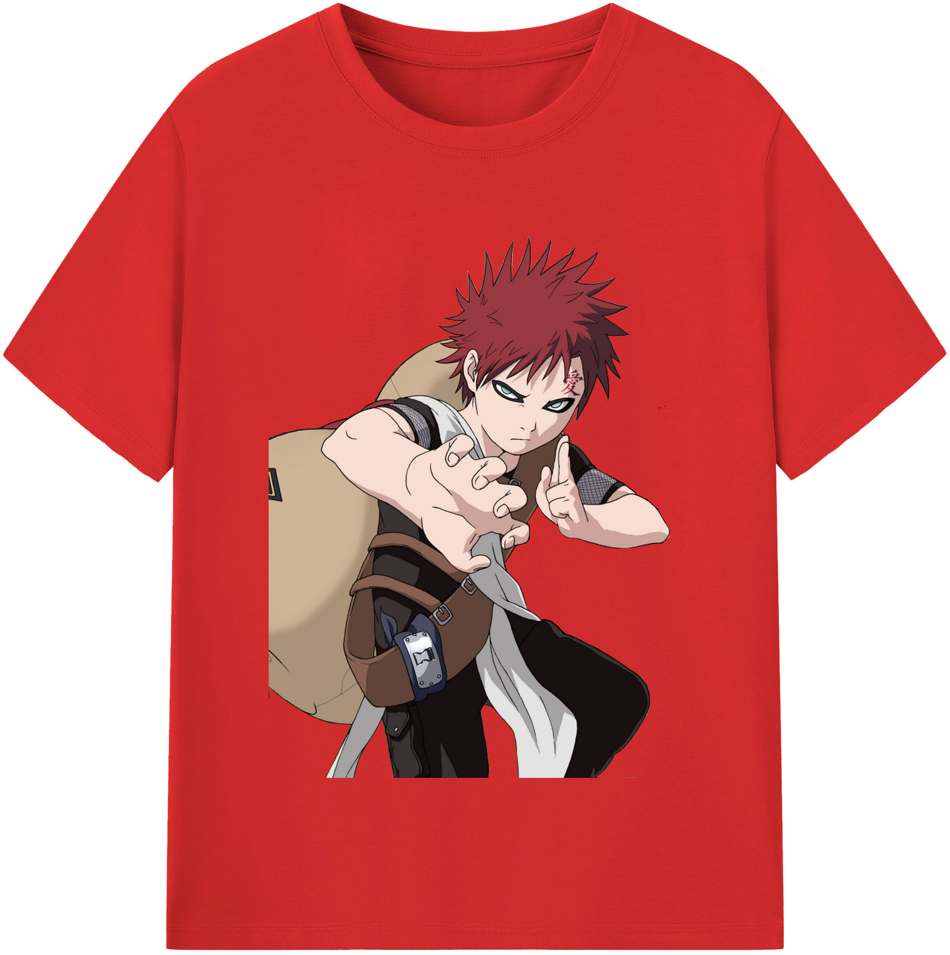 （画像用） NARUTO -ナルト- ガアラ Gaara レディースカジュアルプリントTシャツ（綿100％）
