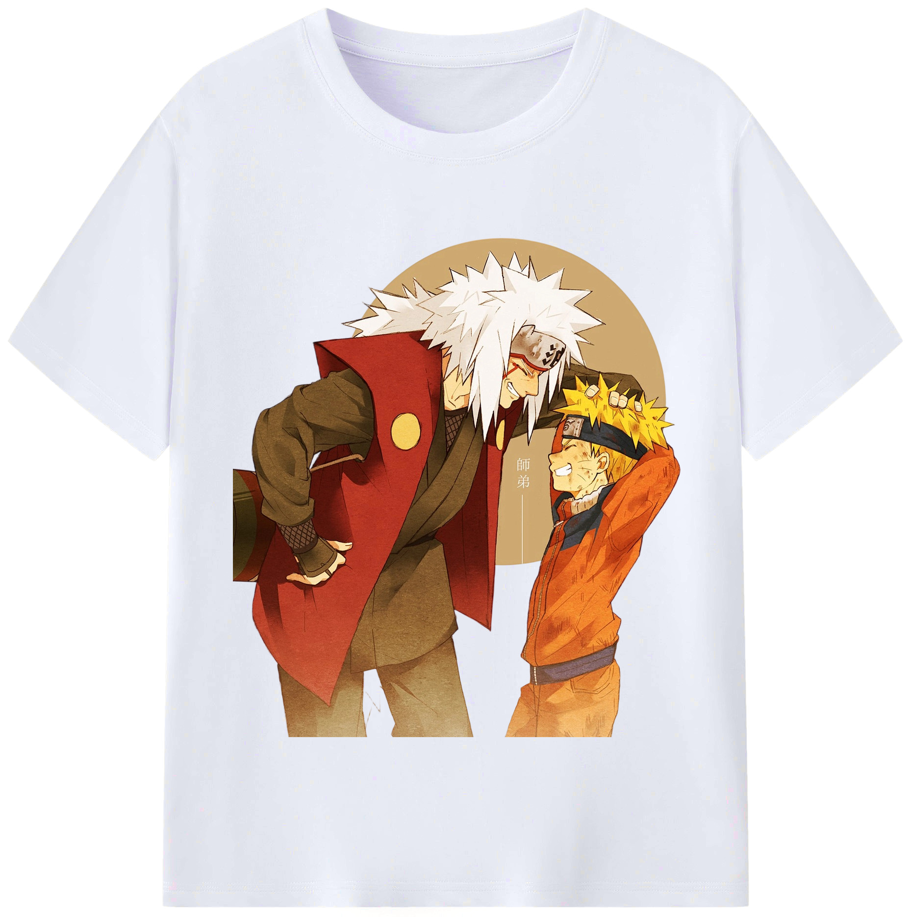 （画像用） NARUTO -ナルト- 自来也（じらいや） Jiraiya レディースカジュアルプリントTシャツ（綿100％）