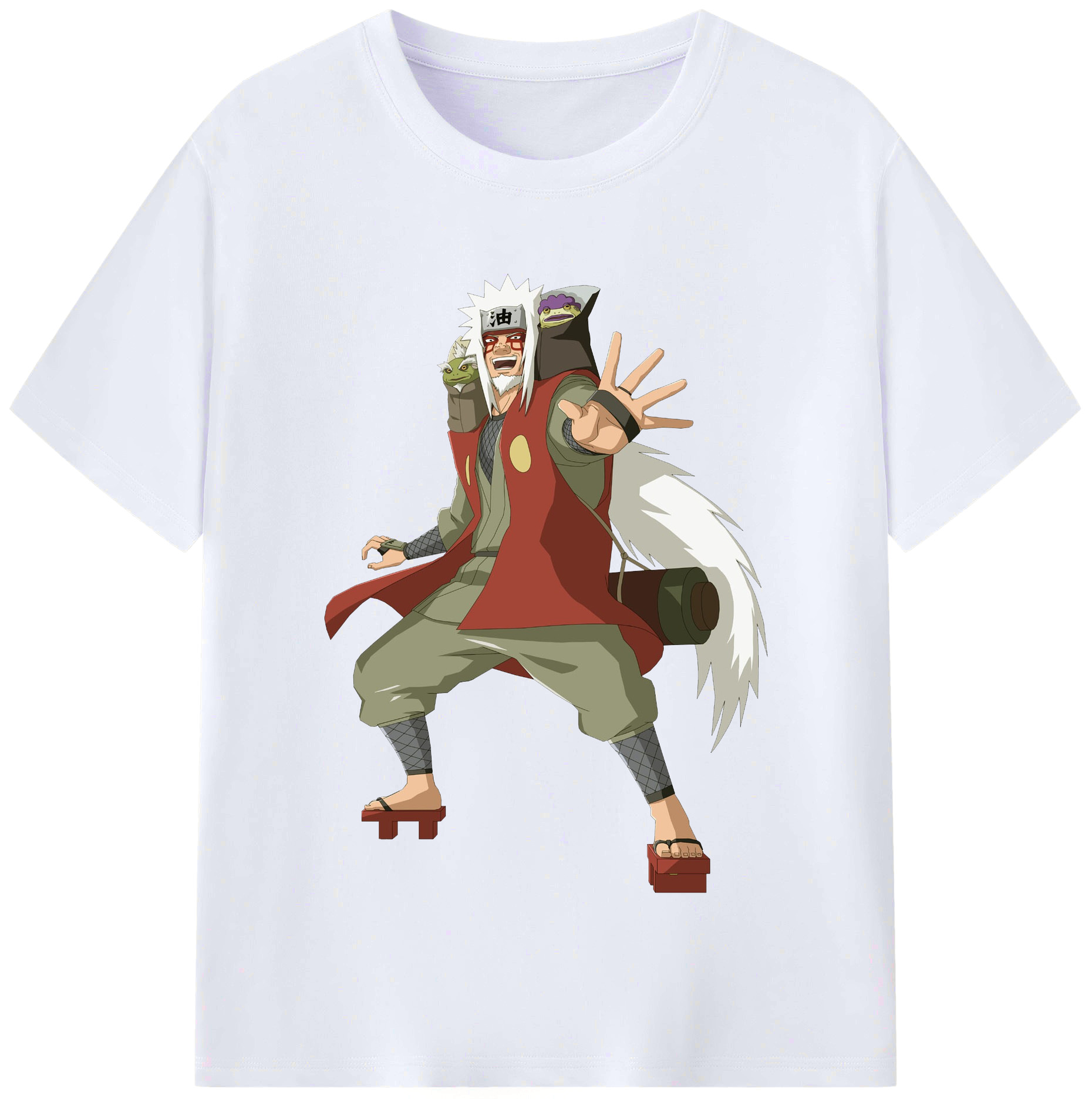 （画像用） NARUTO -ナルト- 自来也（じらいや） Jiraiya レディースカジュアルプリントTシャツ（綿100％）