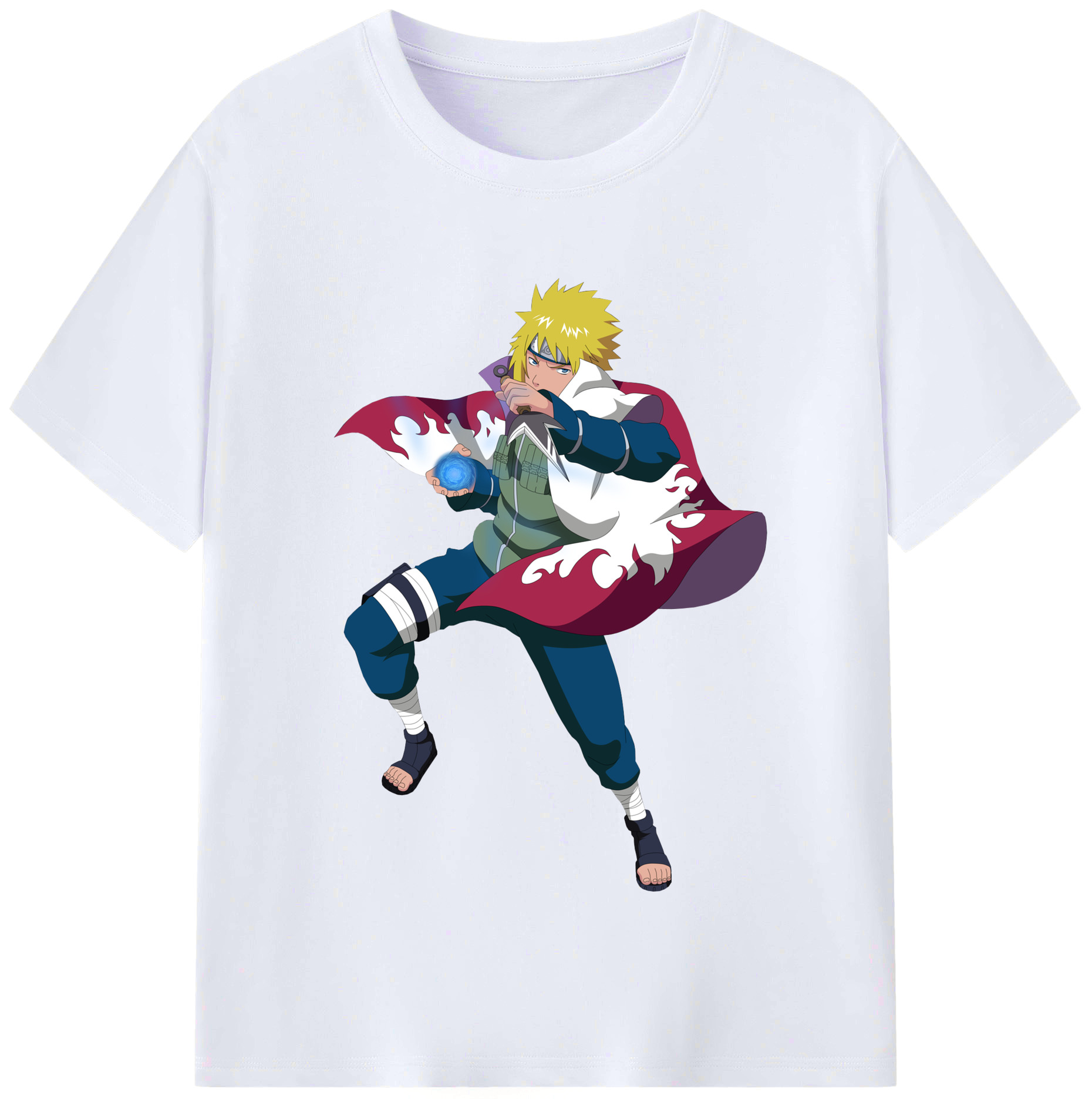 （画像用） NARUTO -ナルト- 波風 ミナト Namikaze Minato レディースカジュアルプリントTシャツ（綿100％）