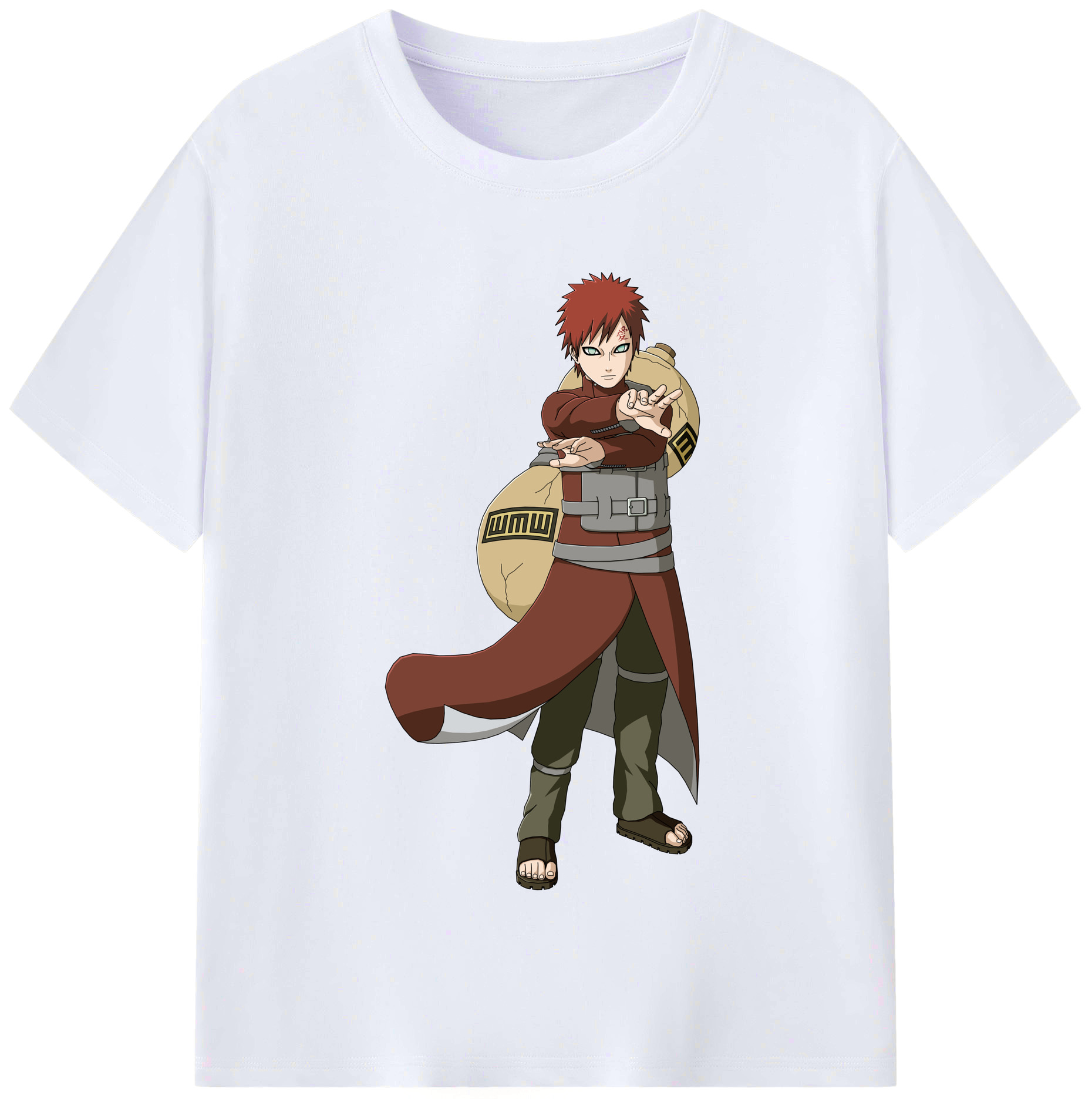 （画像用） NARUTO -ナルト- ガアラ Gaara レディースカジュアルプリントTシャツ（綿100％）
